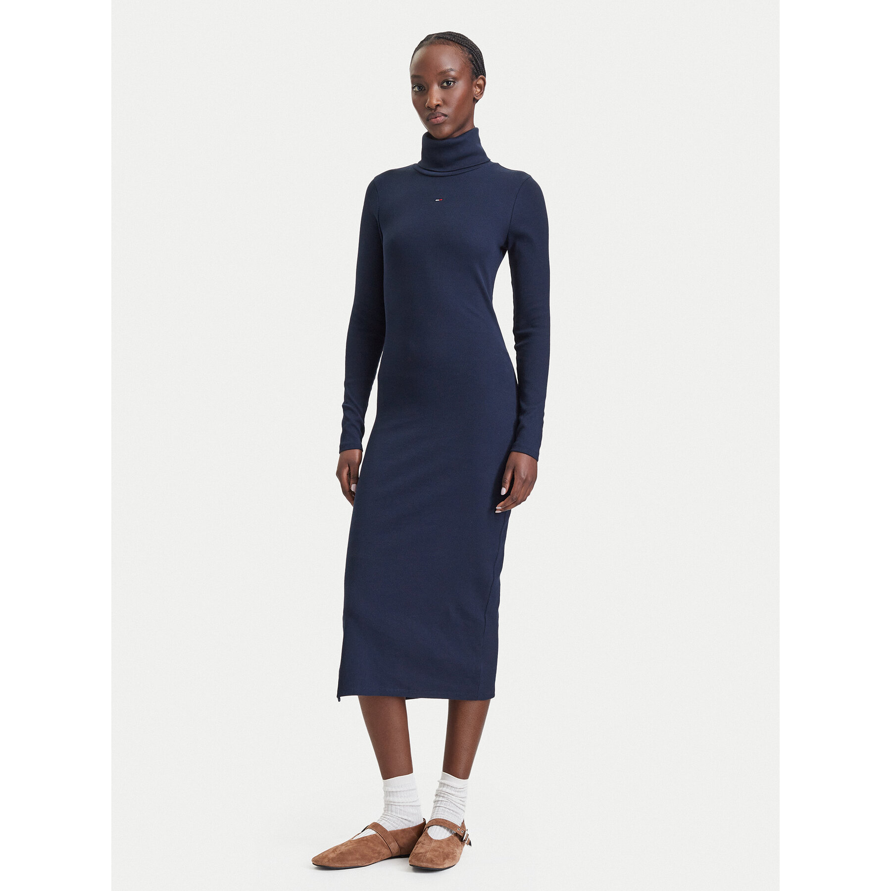 Tommy Jeans Strickkleid Bodycon DW0DW23320 Dunkelblau Slim Fit