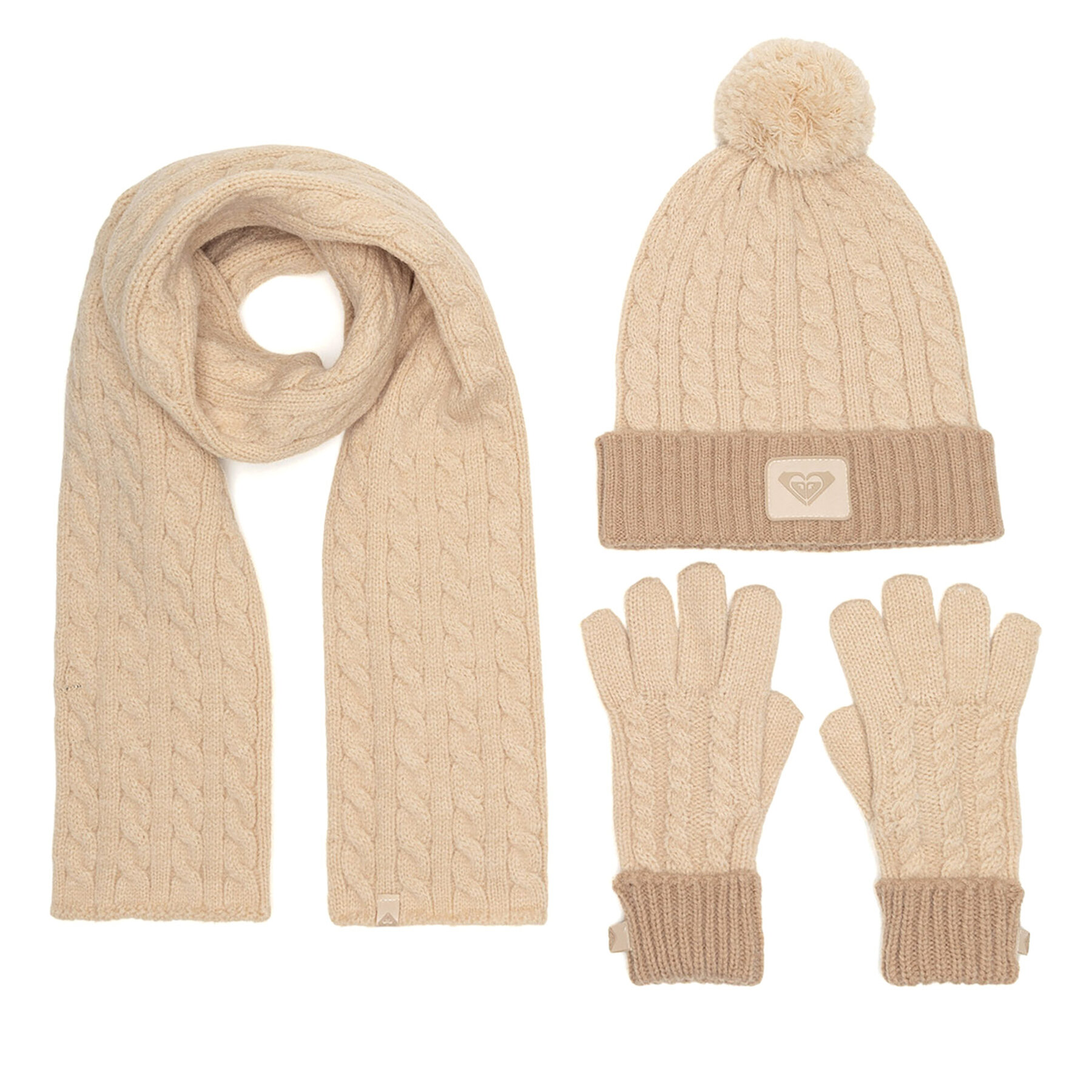 Mössa, halsduk och handskar - set Roxy RX-KF-001-AW24 Beige