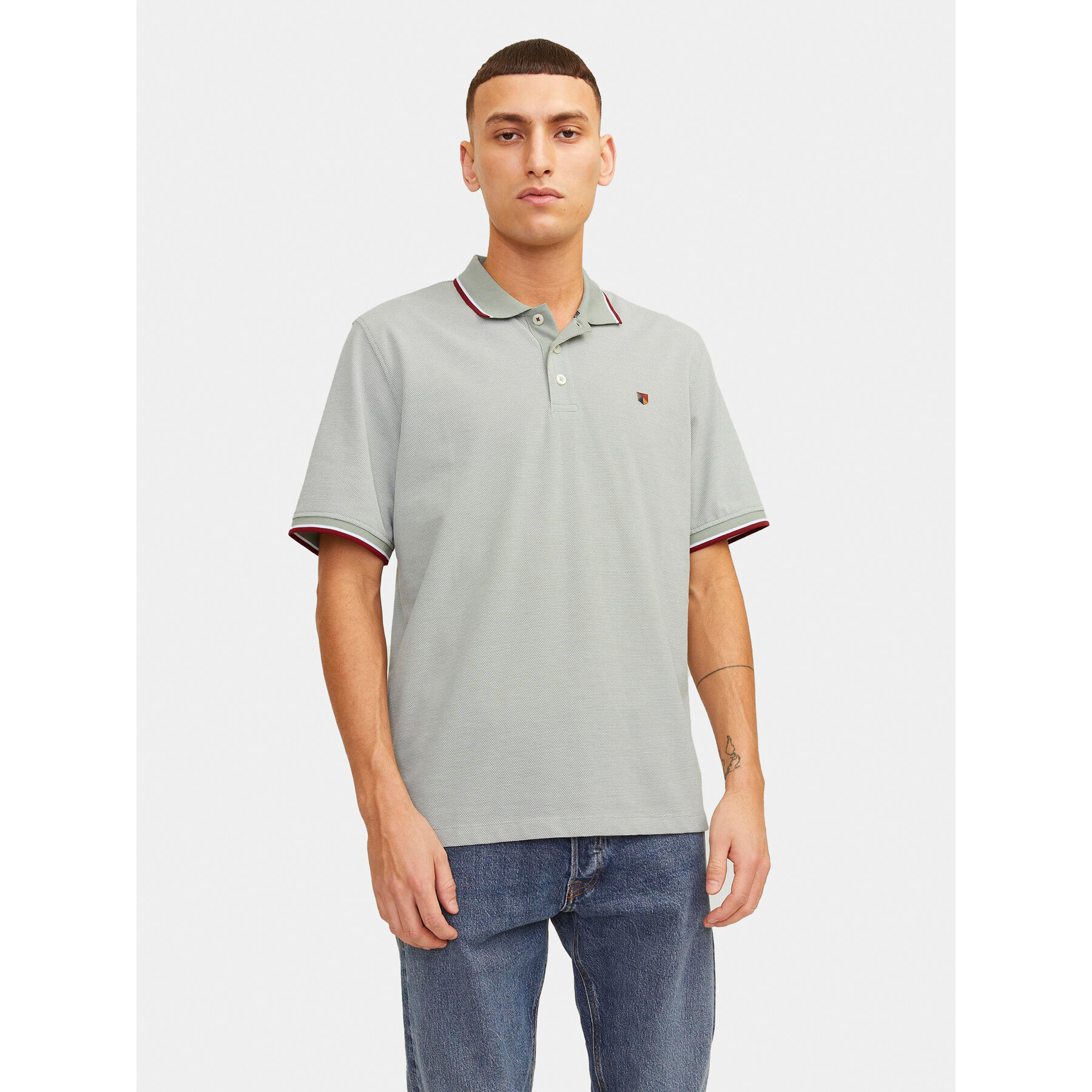 Jack & Jones Polo majica Bluwin 12169064 Siva Regular Fit