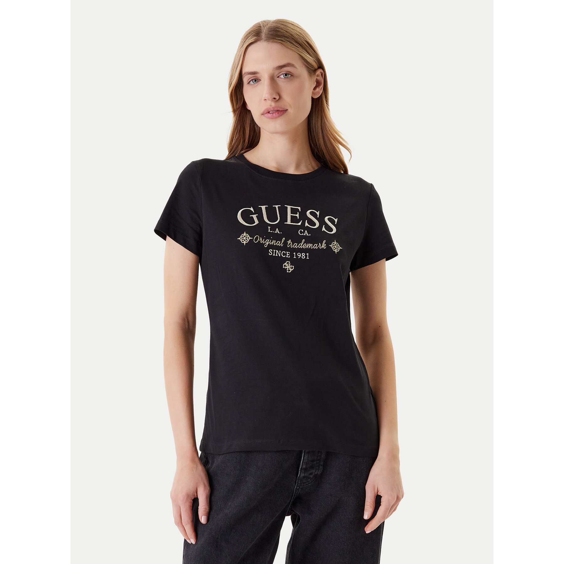 Guess T-Shirt V5YI03 I3Z14 Μαύρο Regular Fit