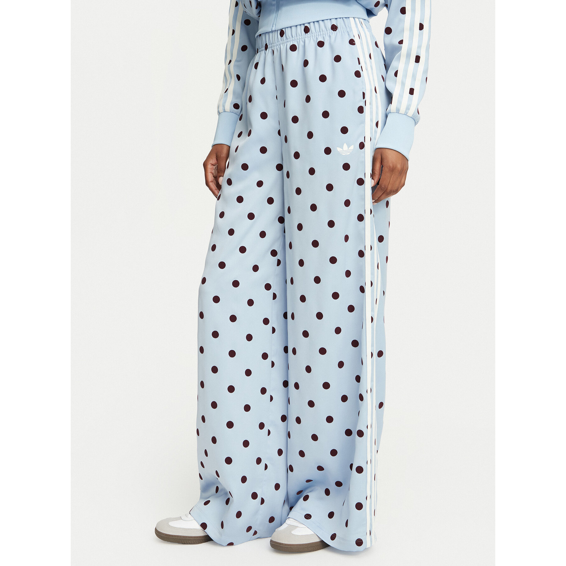 adidas Jogginghose Satin Polka Dots Wide Leg Pant KV1170 Hellblau Relaxed Fit