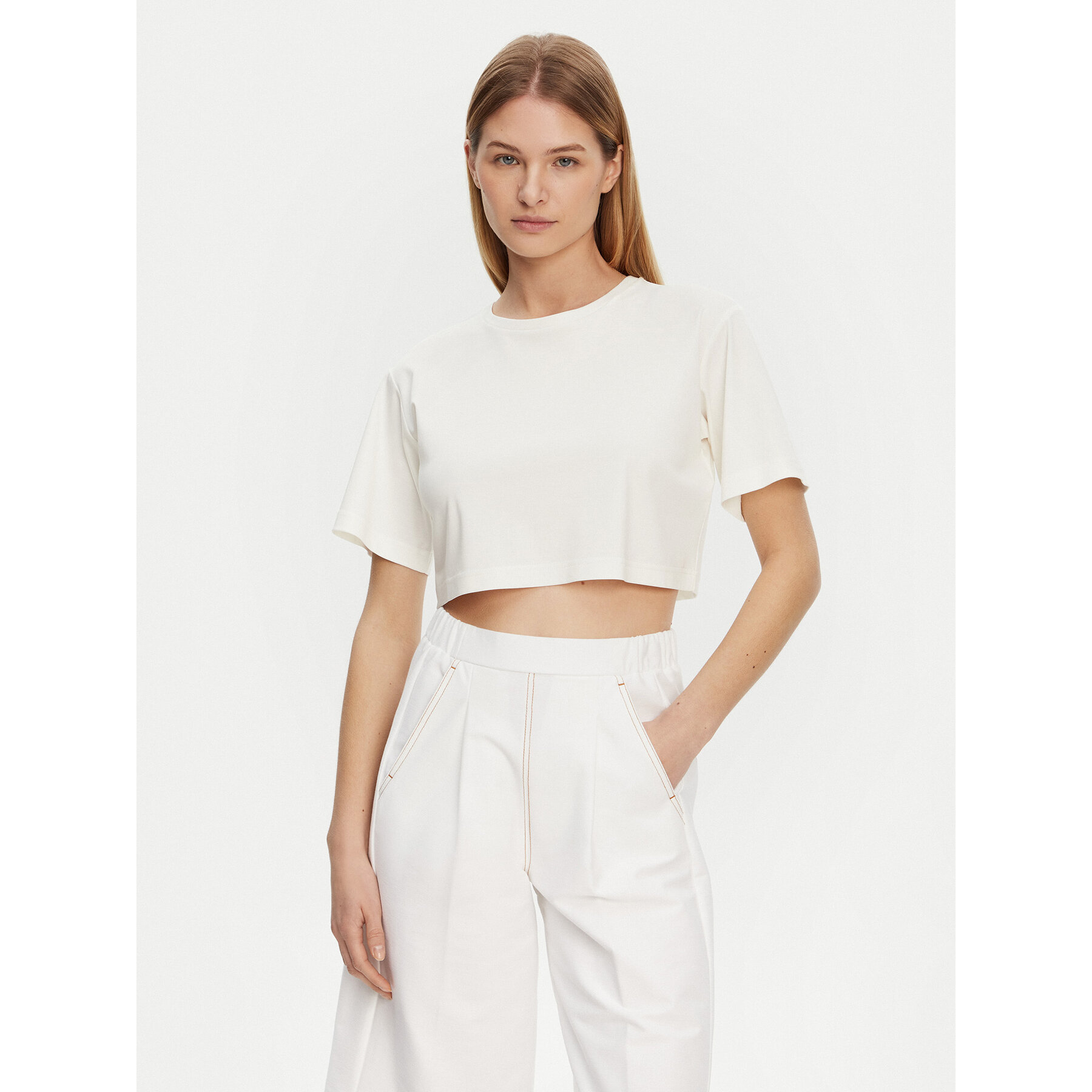 Max Mara Leisure Póló 2516941098650 Ekru Regular Fit