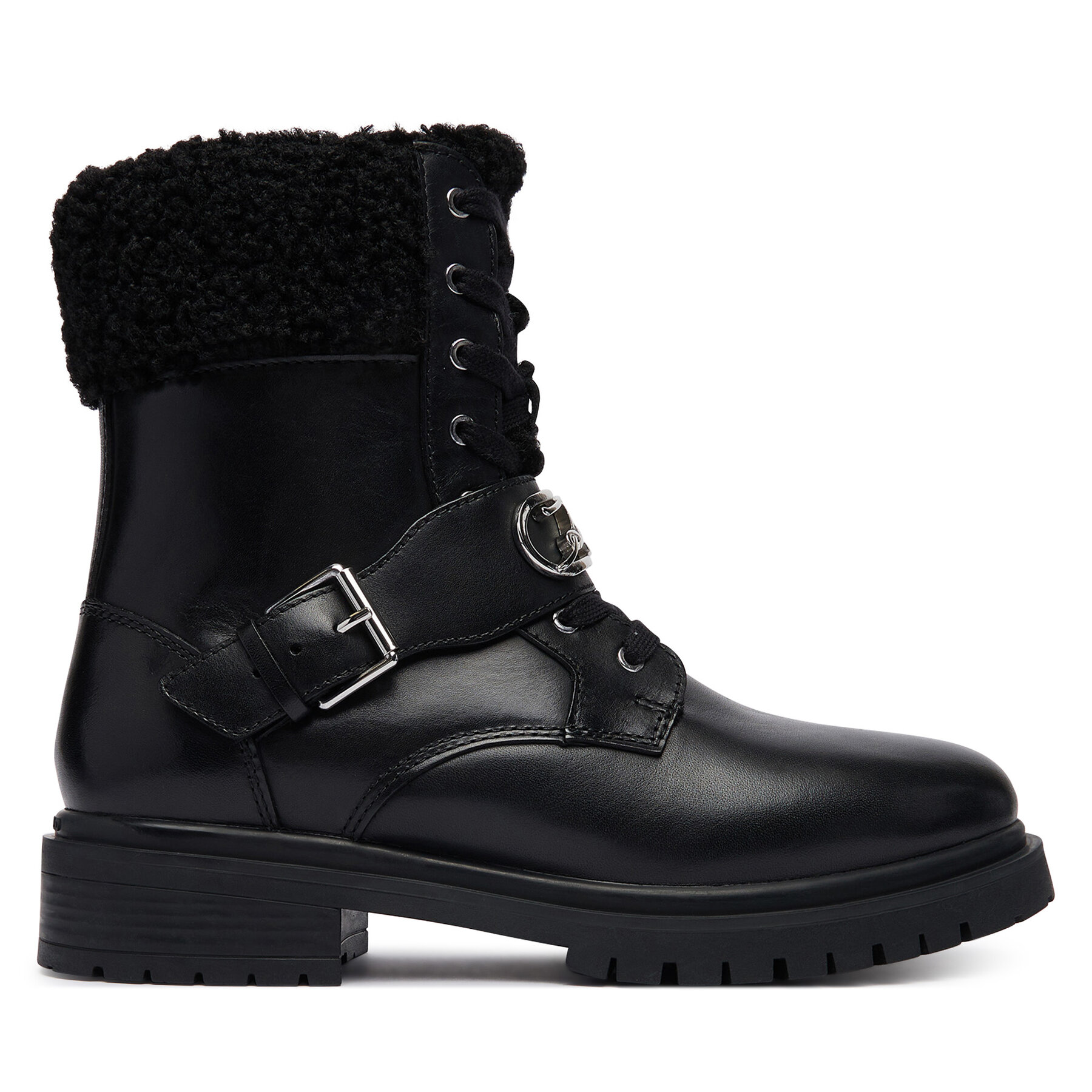Šnurovacia obuv KARL LAGERFELD Binky II KL47566W Čierna