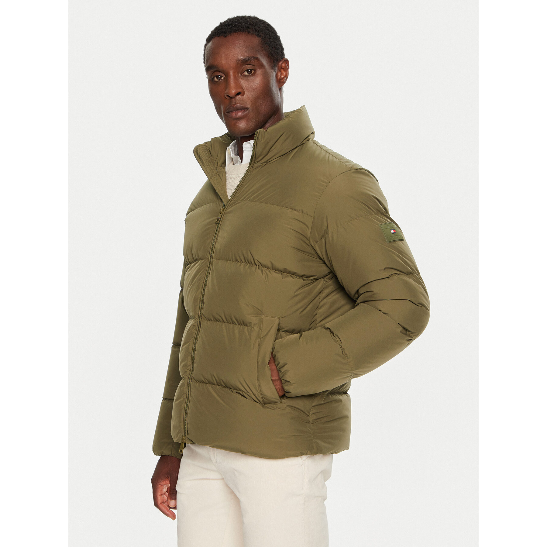 Tommy Hilfiger Daunenjacke MW0MW36666 Khakifarben Regular Fit