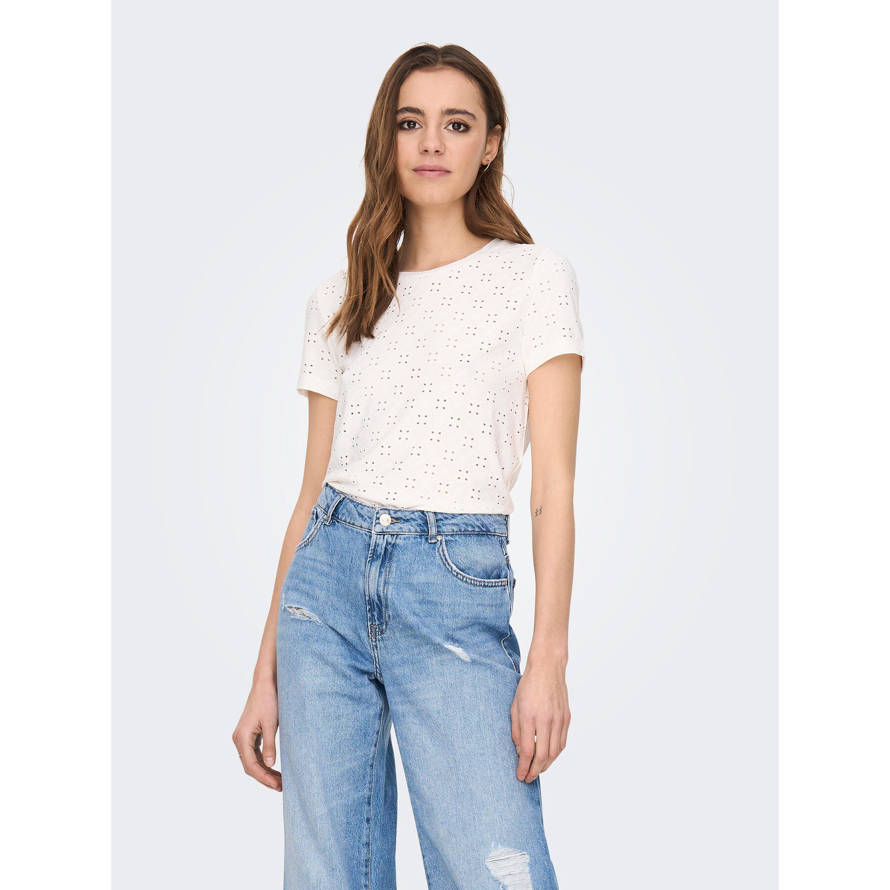 JDY Póló 15158450 Fehér Regular Fit