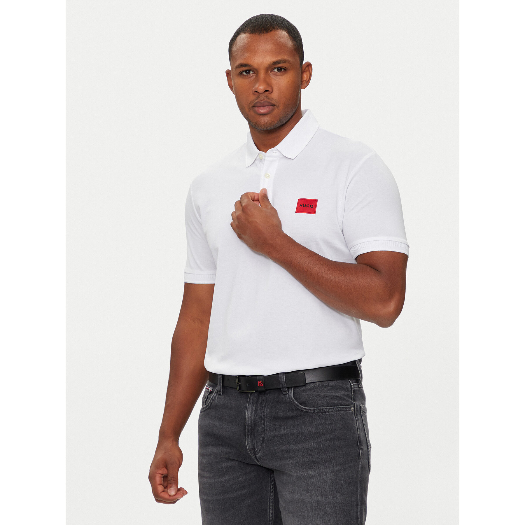 Hugo Polo Dereso222 50466202 Λευκό Slim Fit