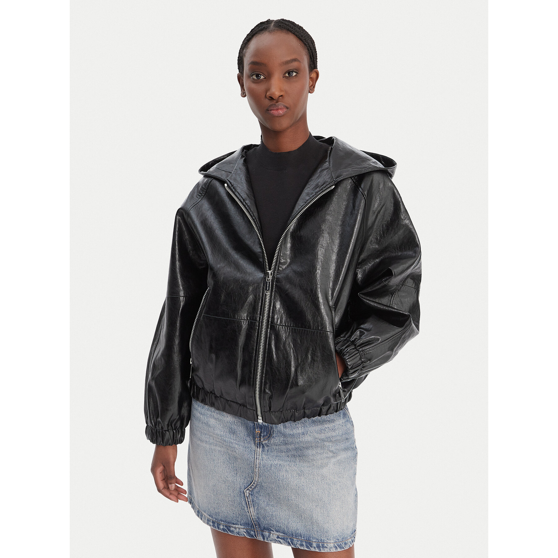 MICHAEL Michael Kors Jacke aus Kunstleder MR620K5DTW Schwarz Regular Fit
