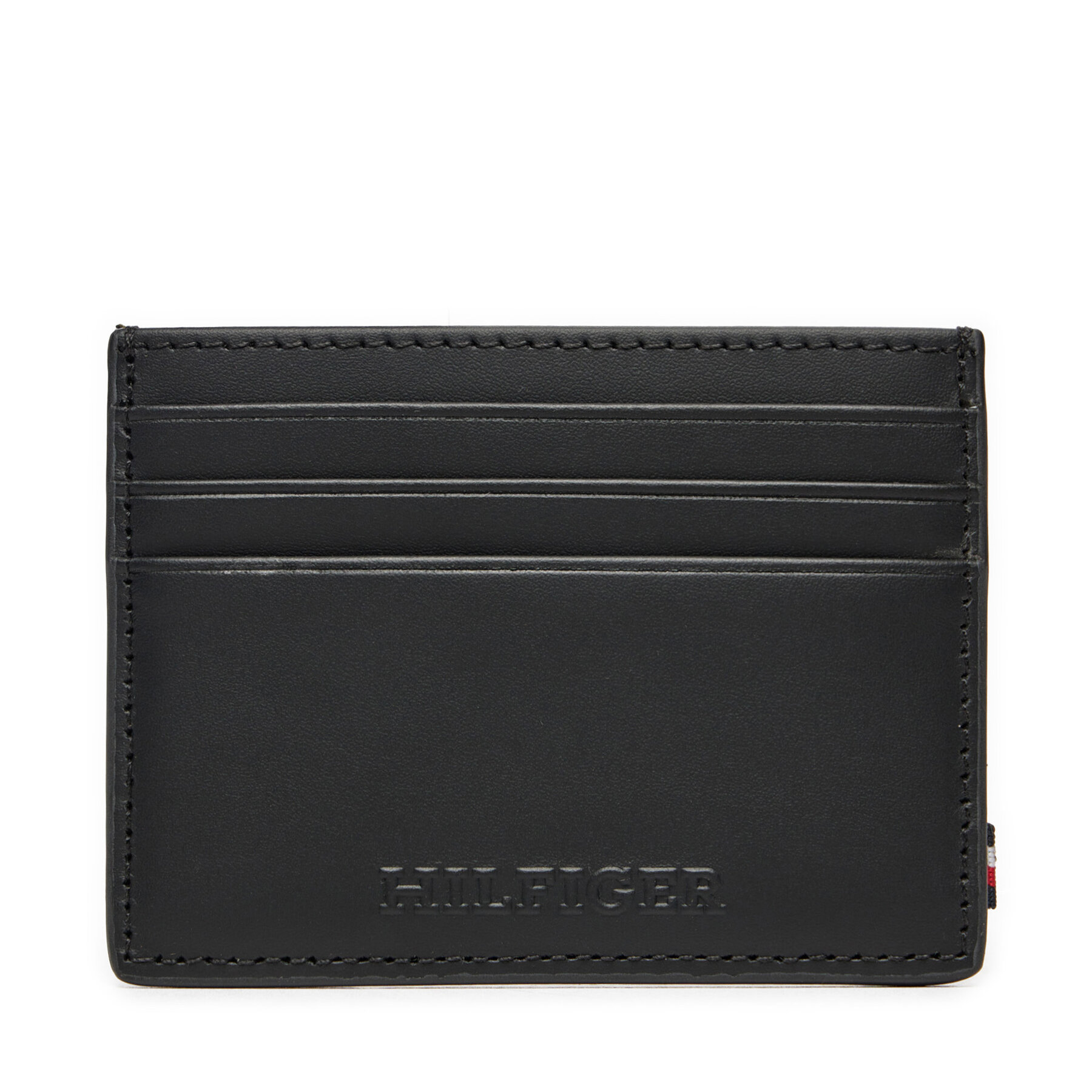 Estuche para tarjetas de crédito Tommy Hilfiger Monotype Leather Credit Card Holder AM0AM12508 Negro