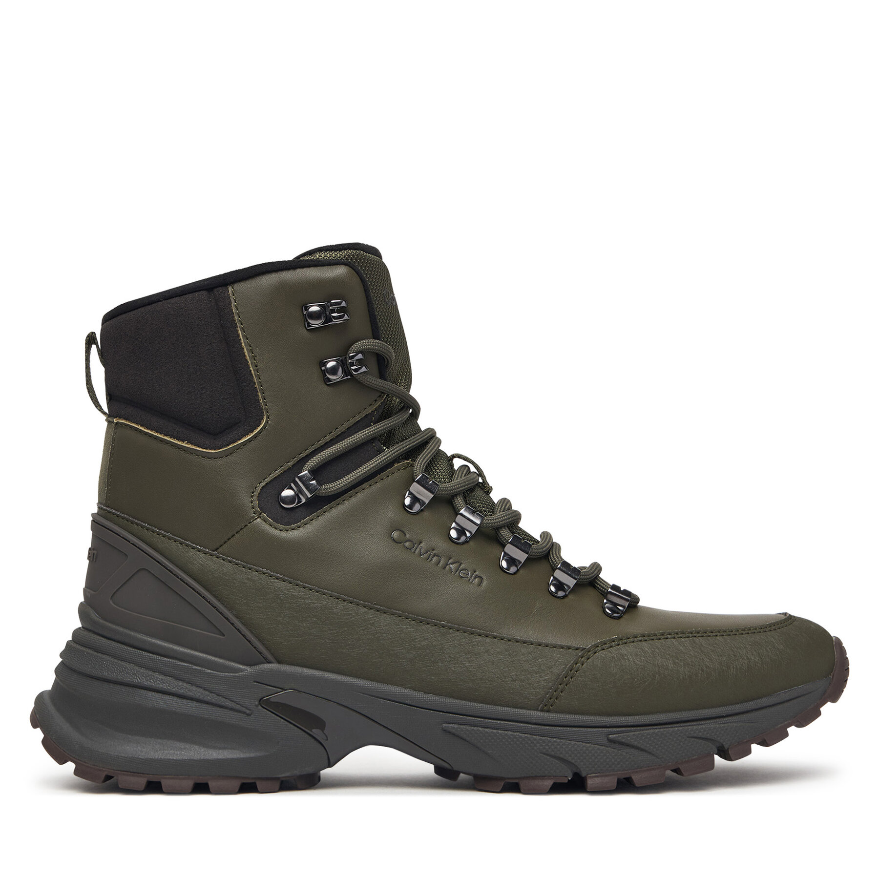 Зимни обувки Calvin Klein Hike Runner Mid Laceup Lth HM0HM02323 Зелен