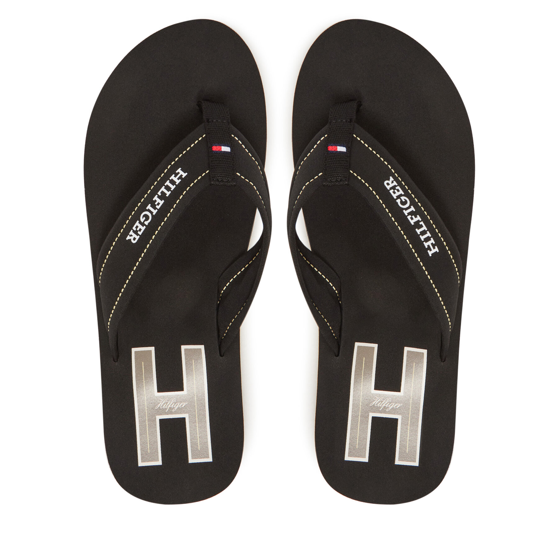 Джапанки Tommy Hilfiger Hilfiger H Padded Beach Sandal FM0FM05536 Черен