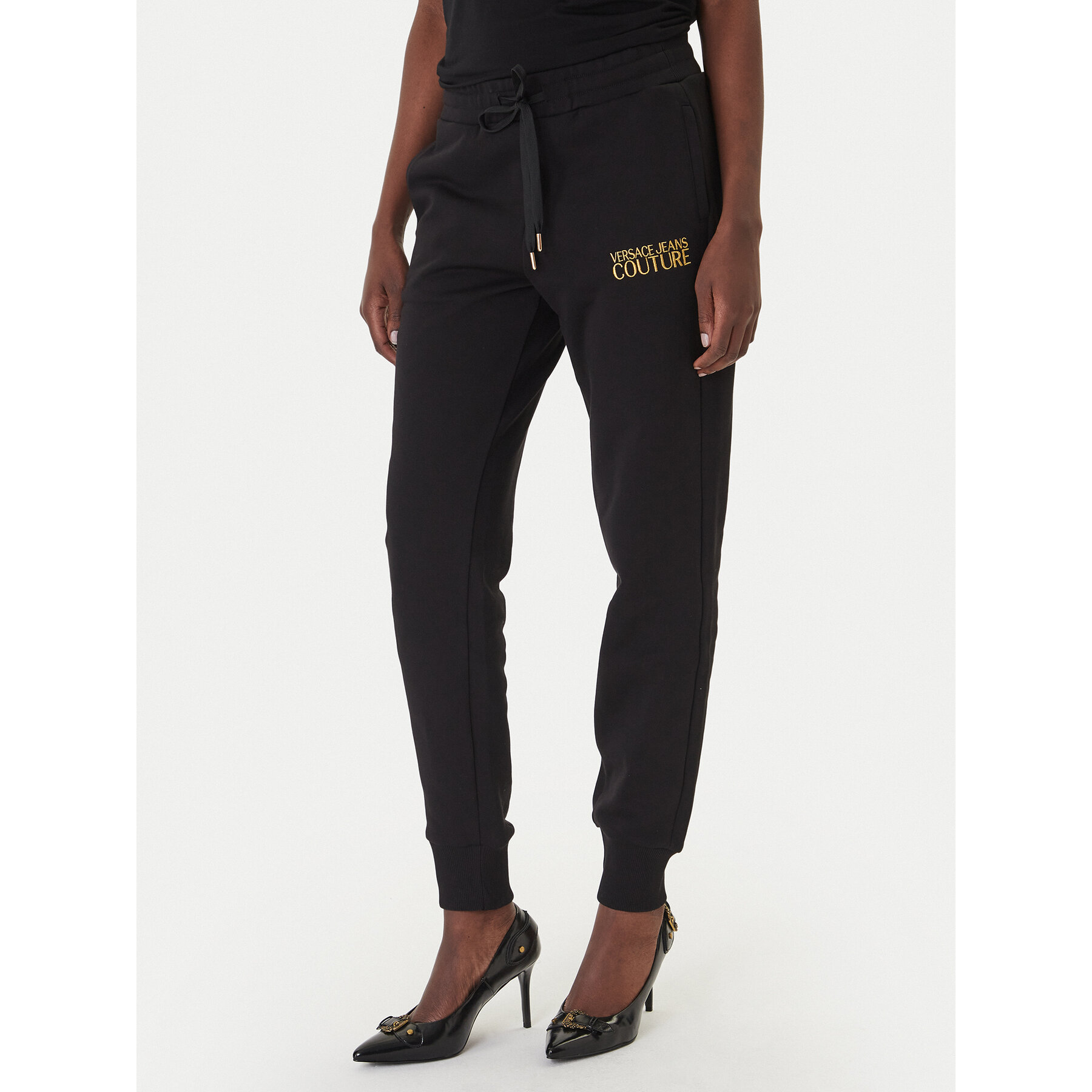 Versace Jeans Couture Jogginghose 80HAAT01 CF01T Schwarz Regular Fit