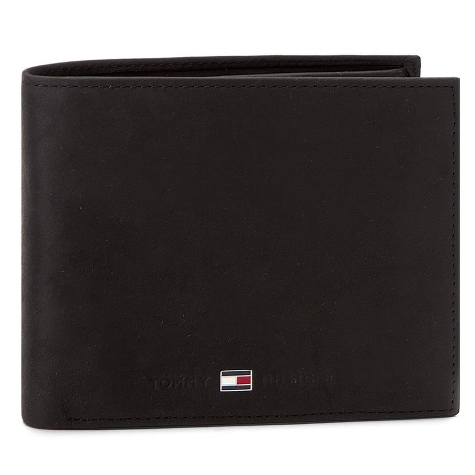 Duży Portfel Męski Tommy Hilfiger Czarny Johnson Trifold AM0AM00665