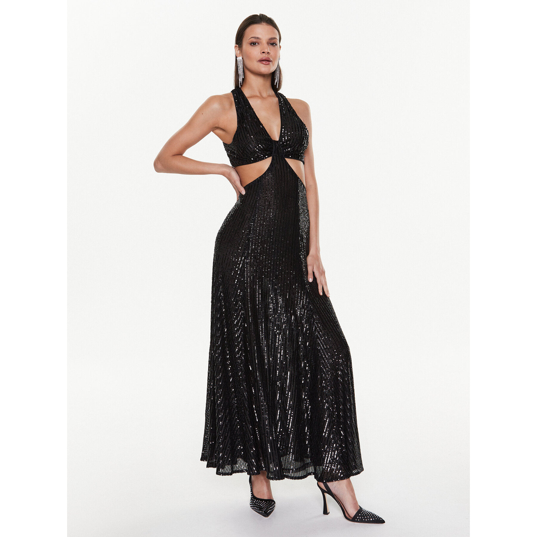 Pinko Abendkleid Attratto 100929 A0MG Schwarz Regular Fit