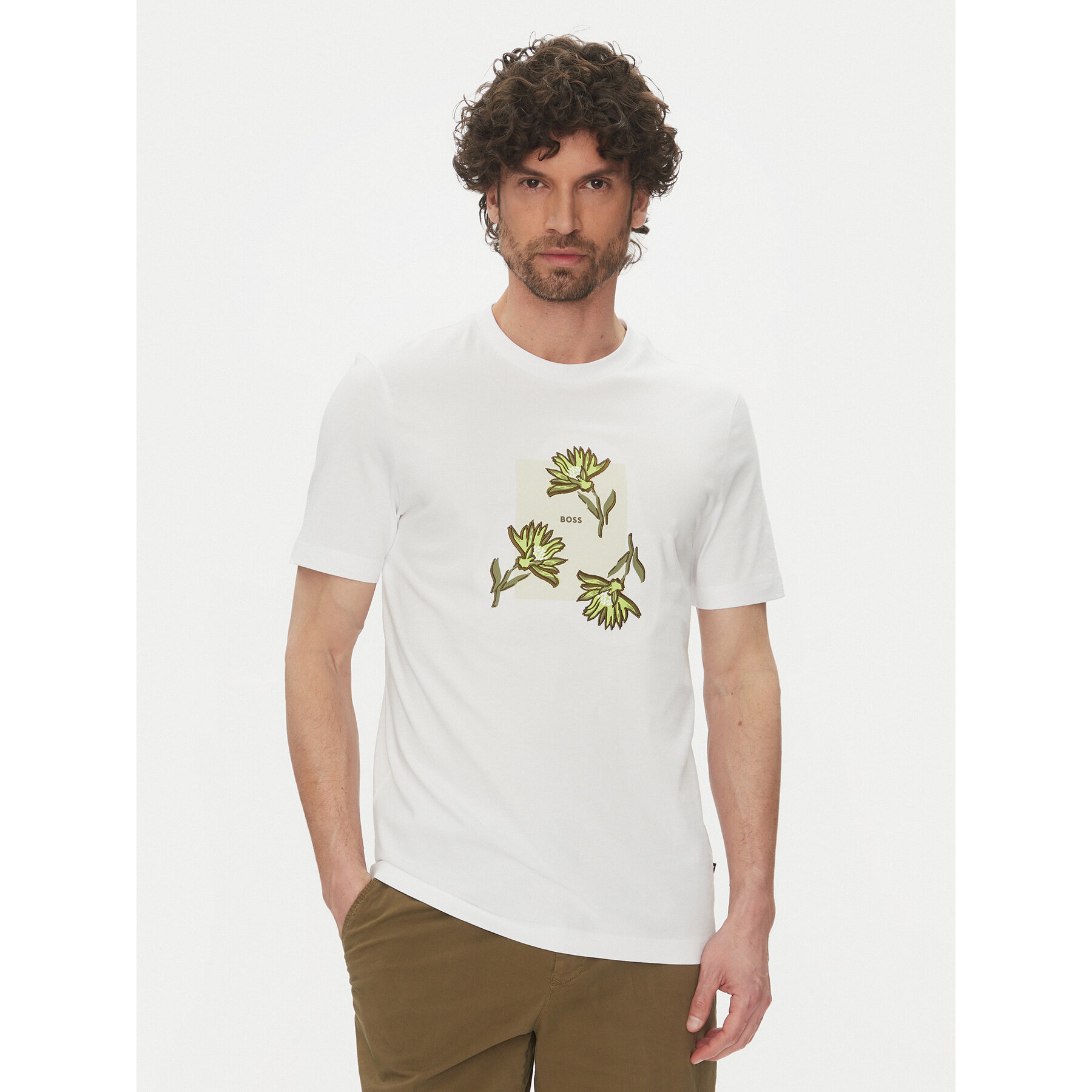 BOSS Marškinėliai C-Thompson 13 50536763 Balta Regular Fit