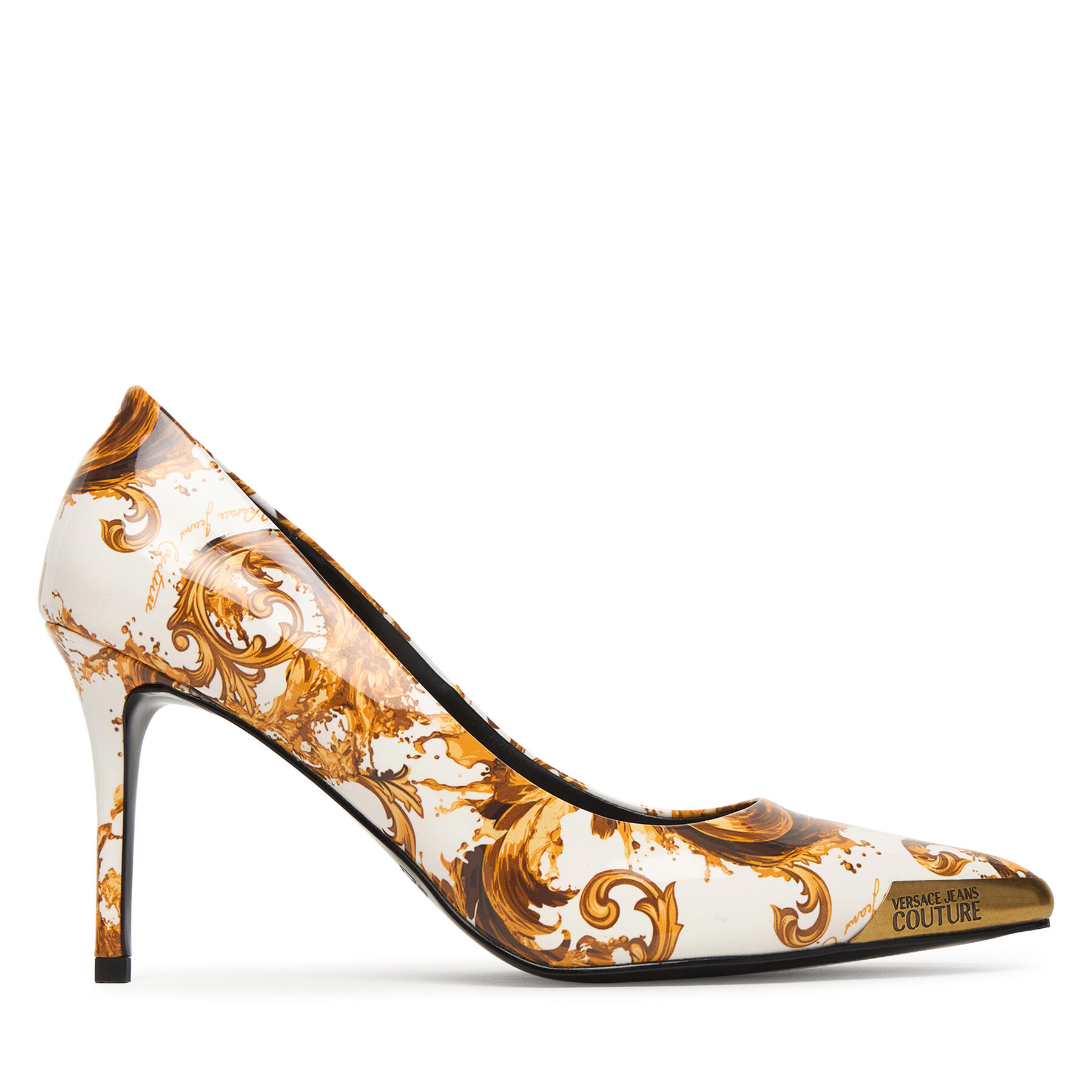 Pantofi cu toc subțire Versace Jeans Couture 80VA3S50 ZS366 G03 Alb