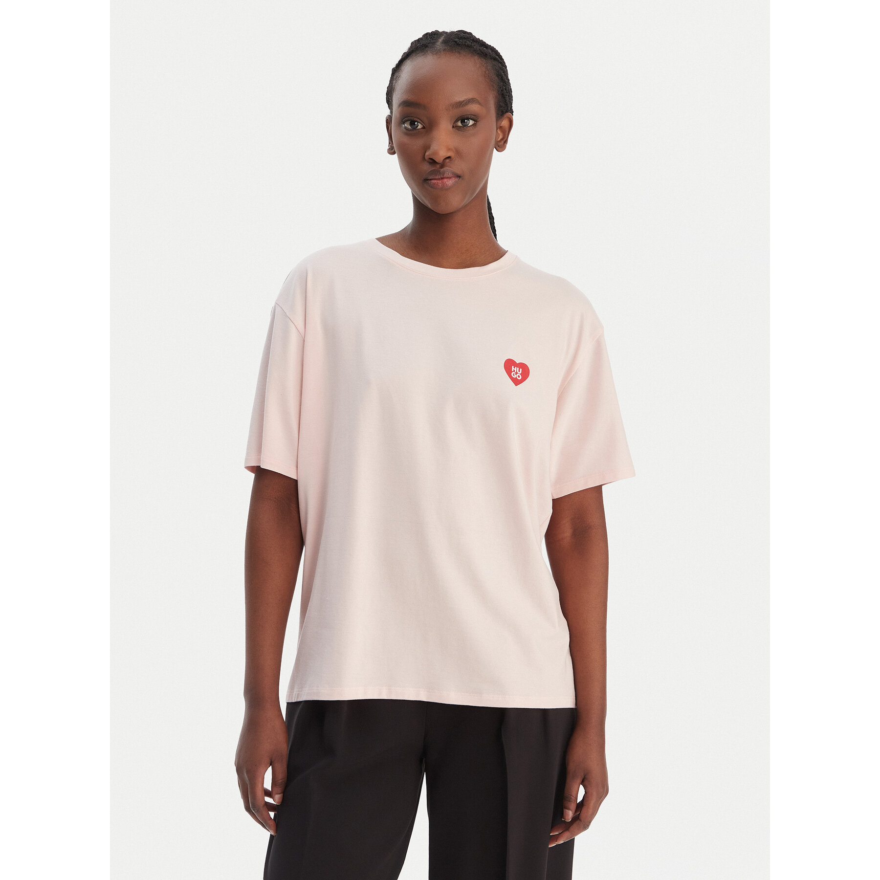 HUGO T-shirt 50556981 Svijetlo roza Regular Fit