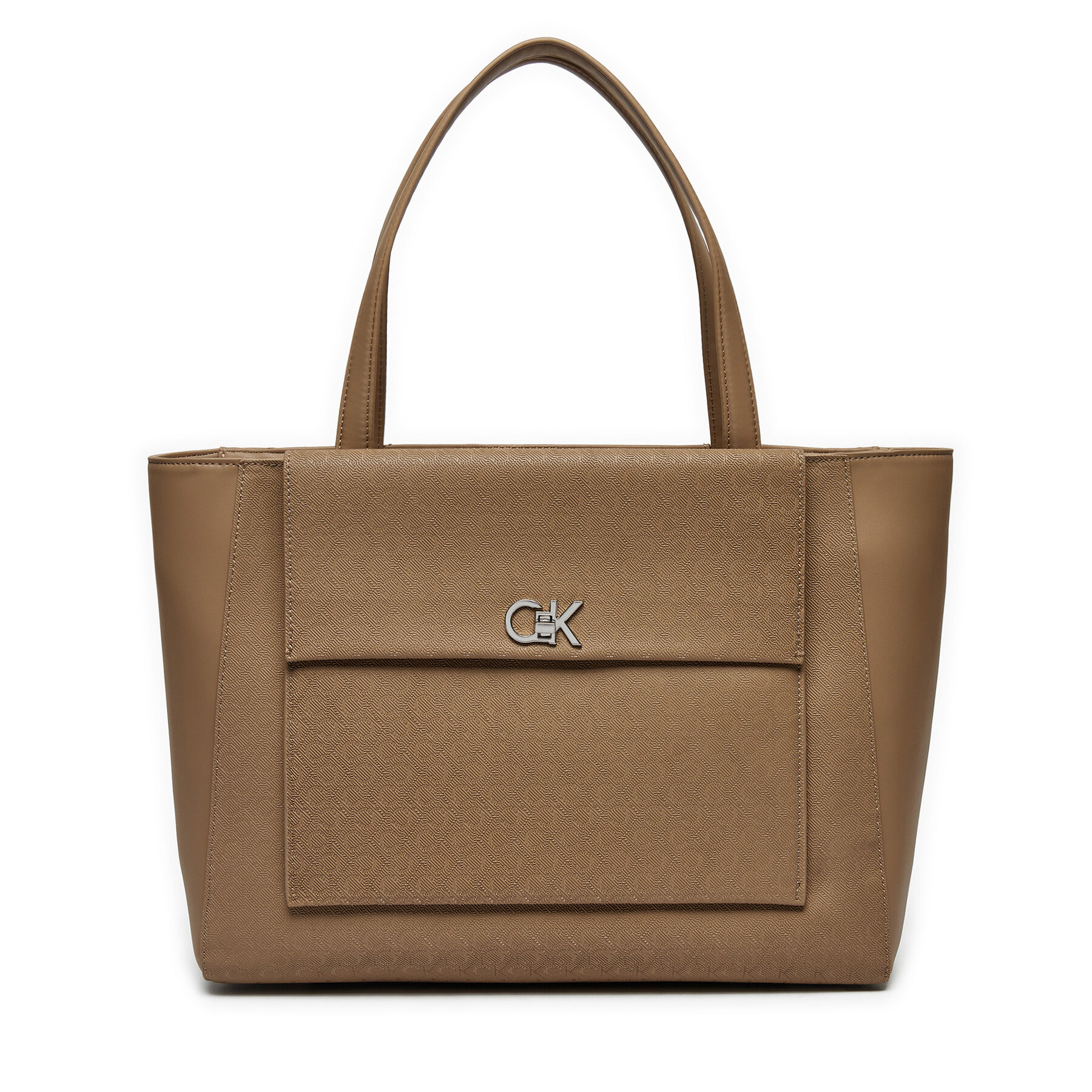  Táska Calvin Klein Ck Medium Shopper W/Pocket_Mono K60K613136 Barna akciós termékkép 1