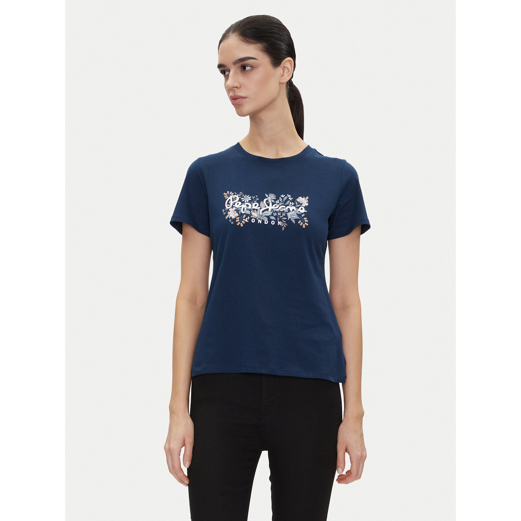 Pepe Jeans T-shirt Rosalind PL506034 Tamnoplava Regular Fit