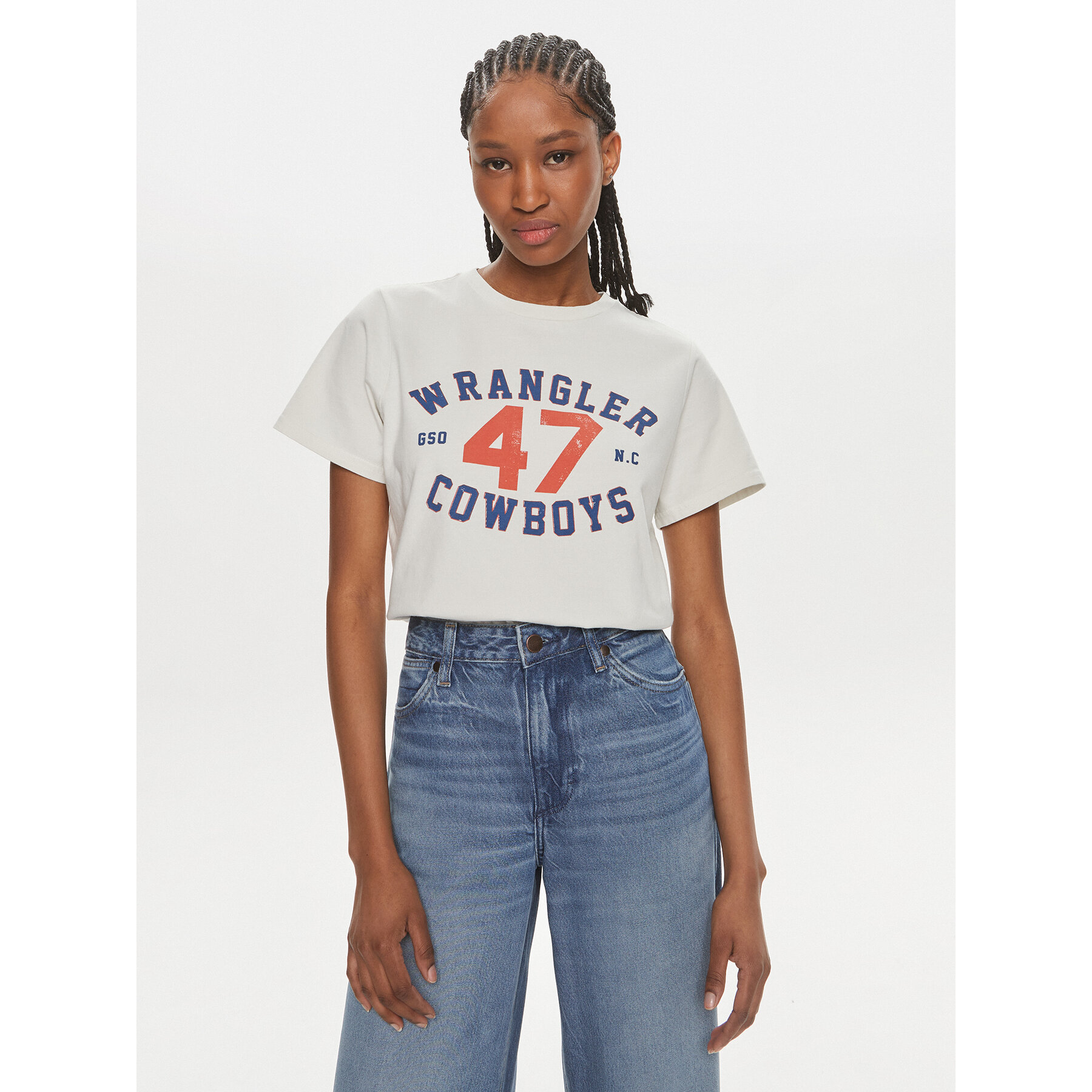 Wrangler T-shirt 112350277 Écru Regular Fit