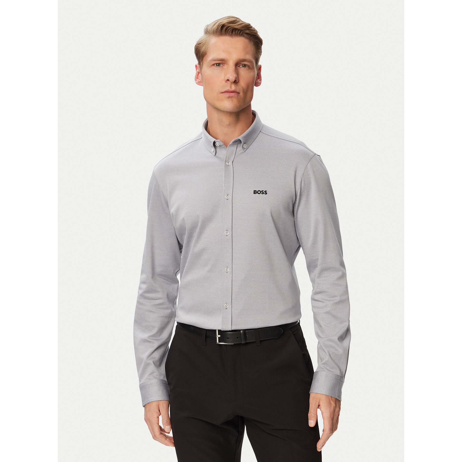BOSS Hemd St_Motion L 50555946 Grau Regular Fit