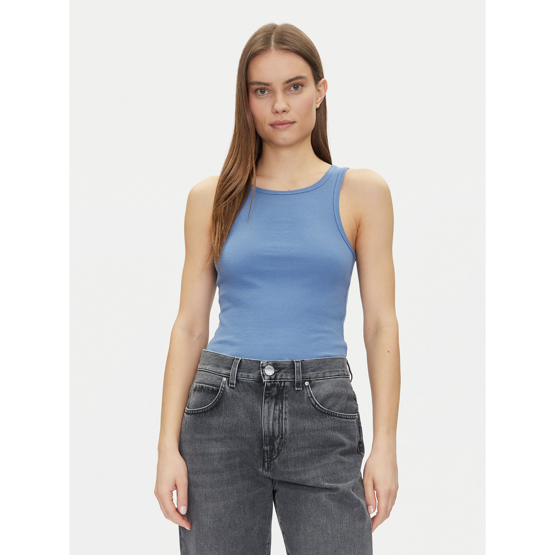 Noisy May Top Maya 27033135 Blu Tight Fit, Taglia M, taglia : M
