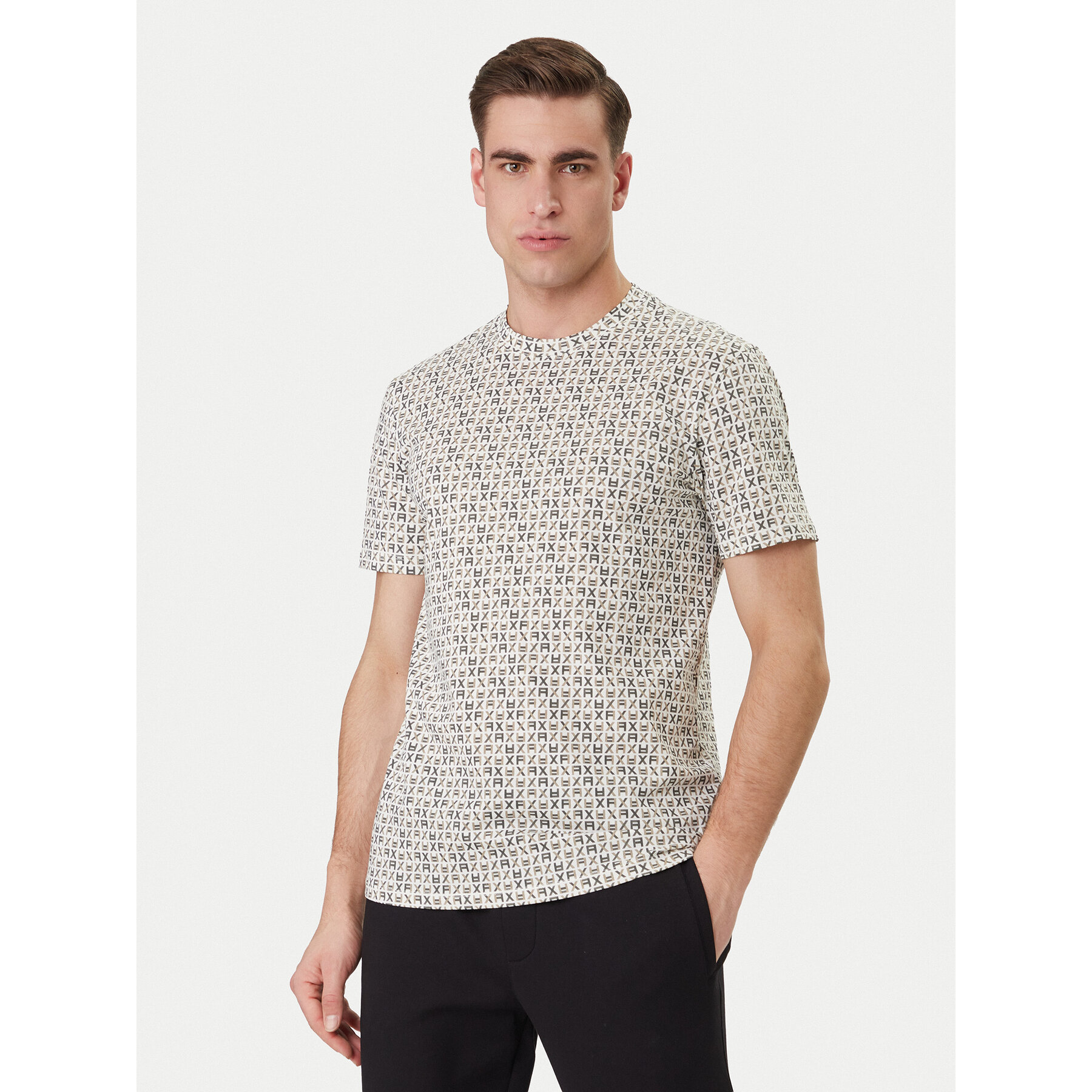 Armani Exchange Herren Bunt T-Shirt Xm002778 Af10356 F1166 Regular Fit Klein