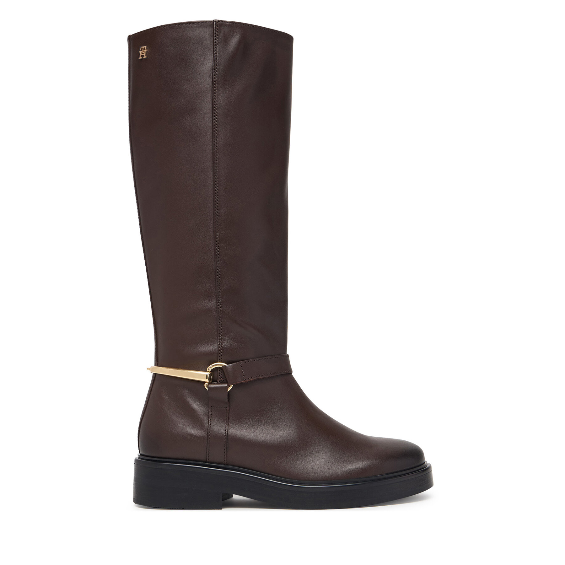 Офицерки Tommy Hilfiger Th Stud Leather Knee Riding Boot FW0FW09608 Кафяв