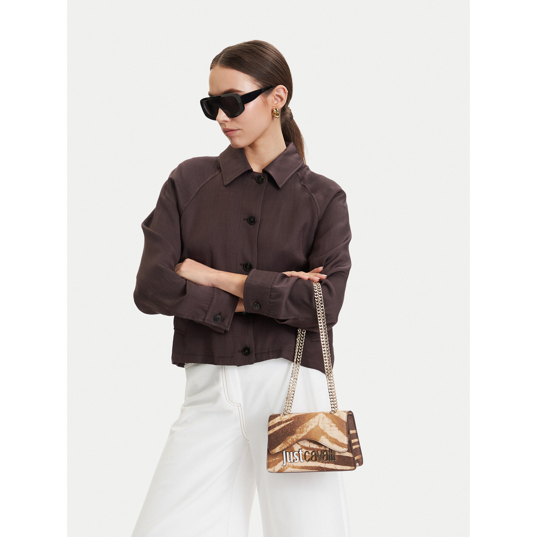 Τσάντα Just Cavalli 80RA4BB7 ZSA85 Καφέ