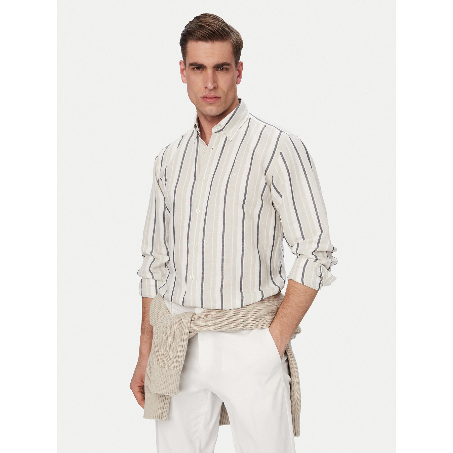 BOSS Hemd Ricoplus 50559324 Grau Regular Fit