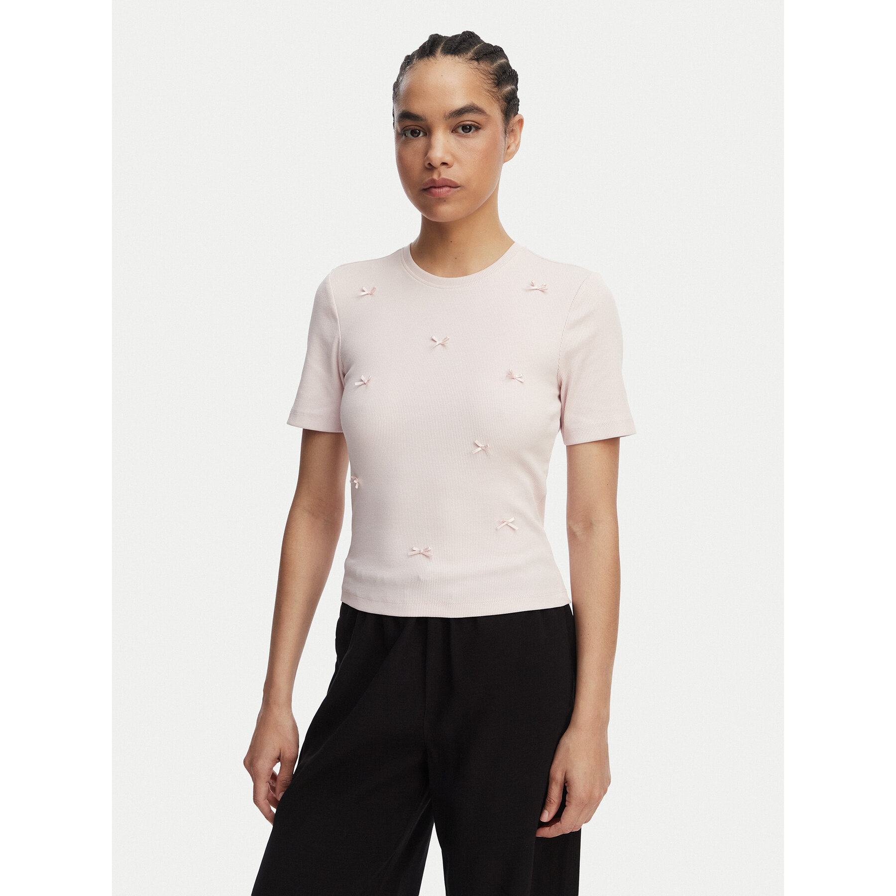 ONLY T-shirt Femke 15369336 Svijetlo roza Slim Fit