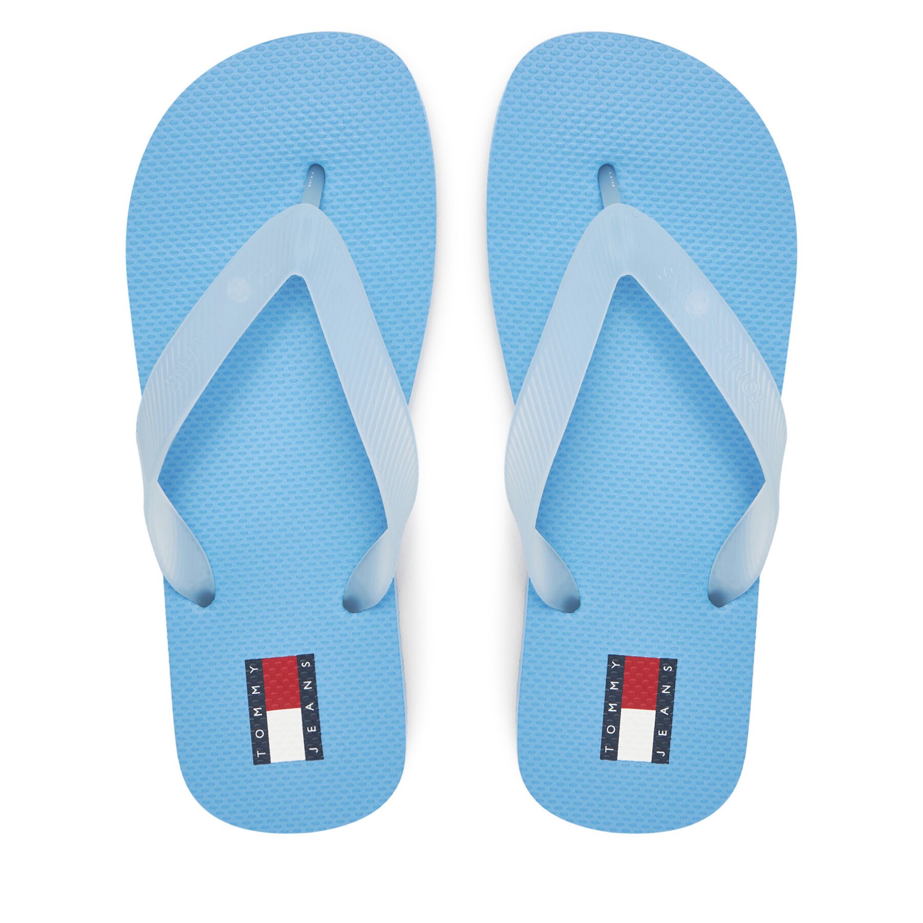 Čības uz pirksta Tommy Jeans Tjw Logo Flip Flop EN0EN02447 Gaiši zils
