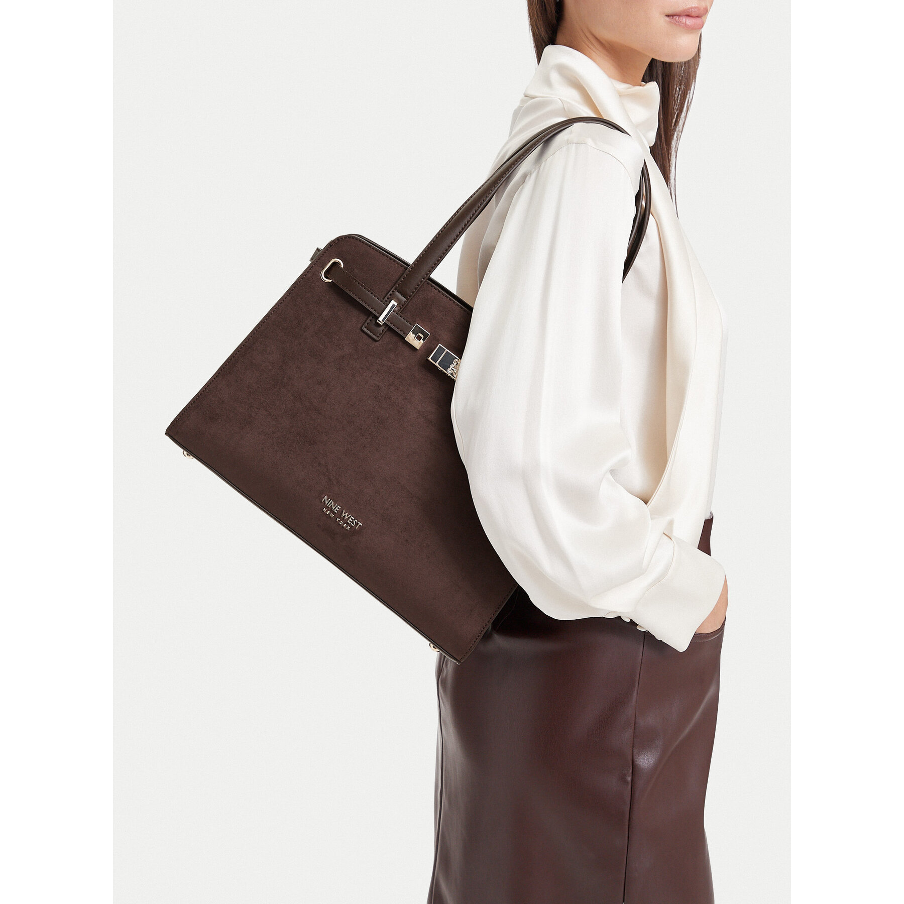 Ročna torba Nine West CEO-MODERN GRACE-LDA9516 Temno rjava