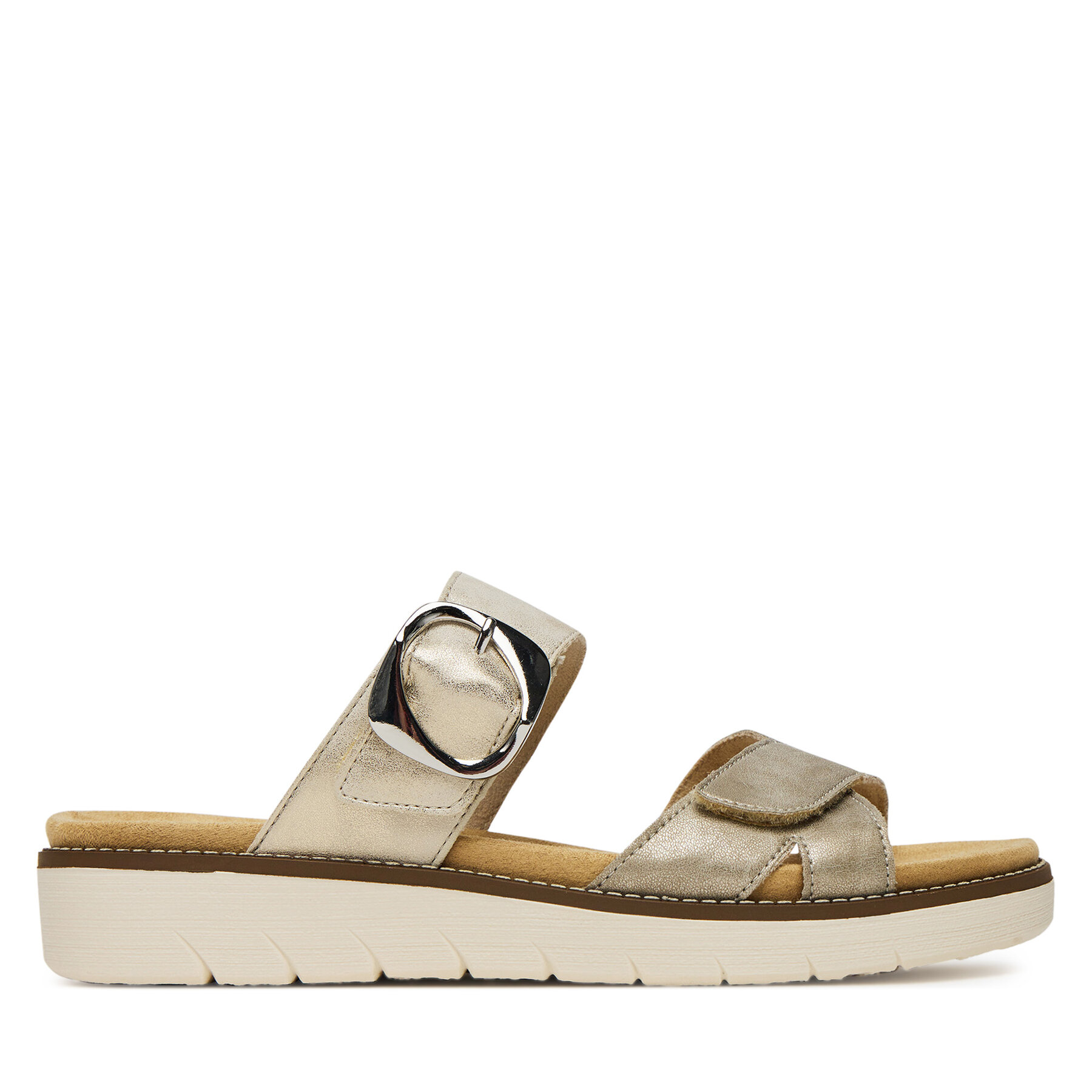 Damen Pantoletten Remonte, Schuhgröße 41, Beige, D2048-91