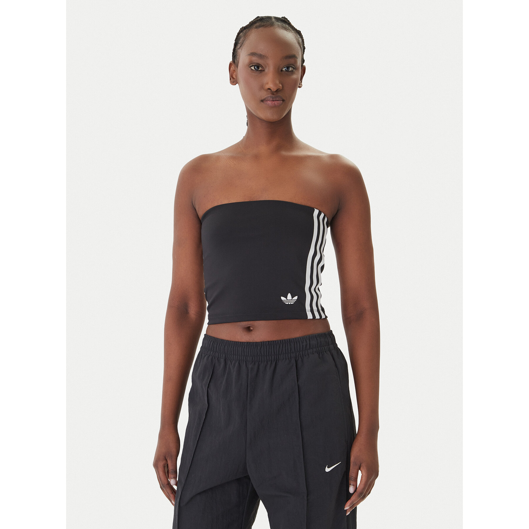 adidas Τοπ 3-Stripes KD2893 Μαύρο Slim Fit