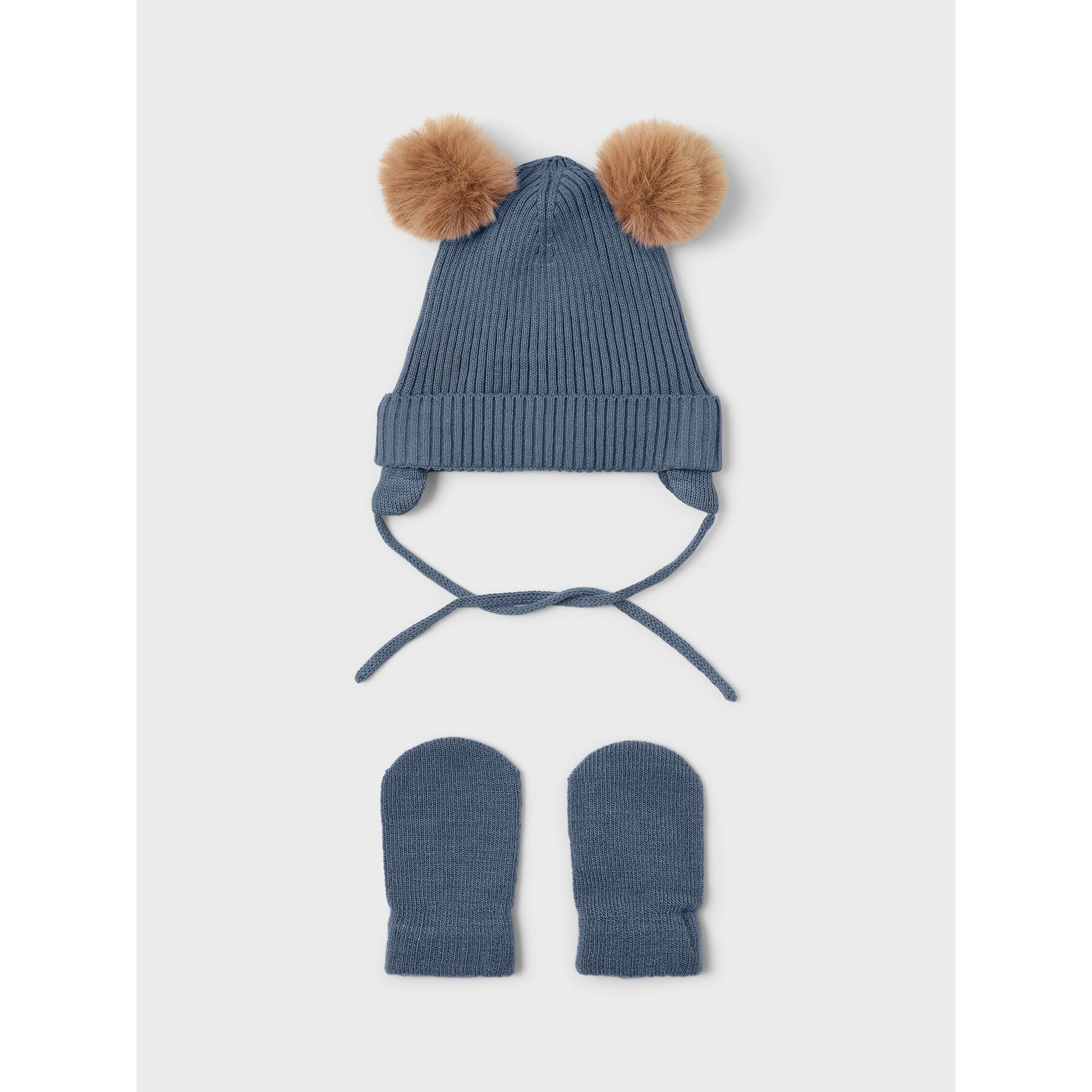 Set mănuși și căciulă NAME IT 13206459 Albastru