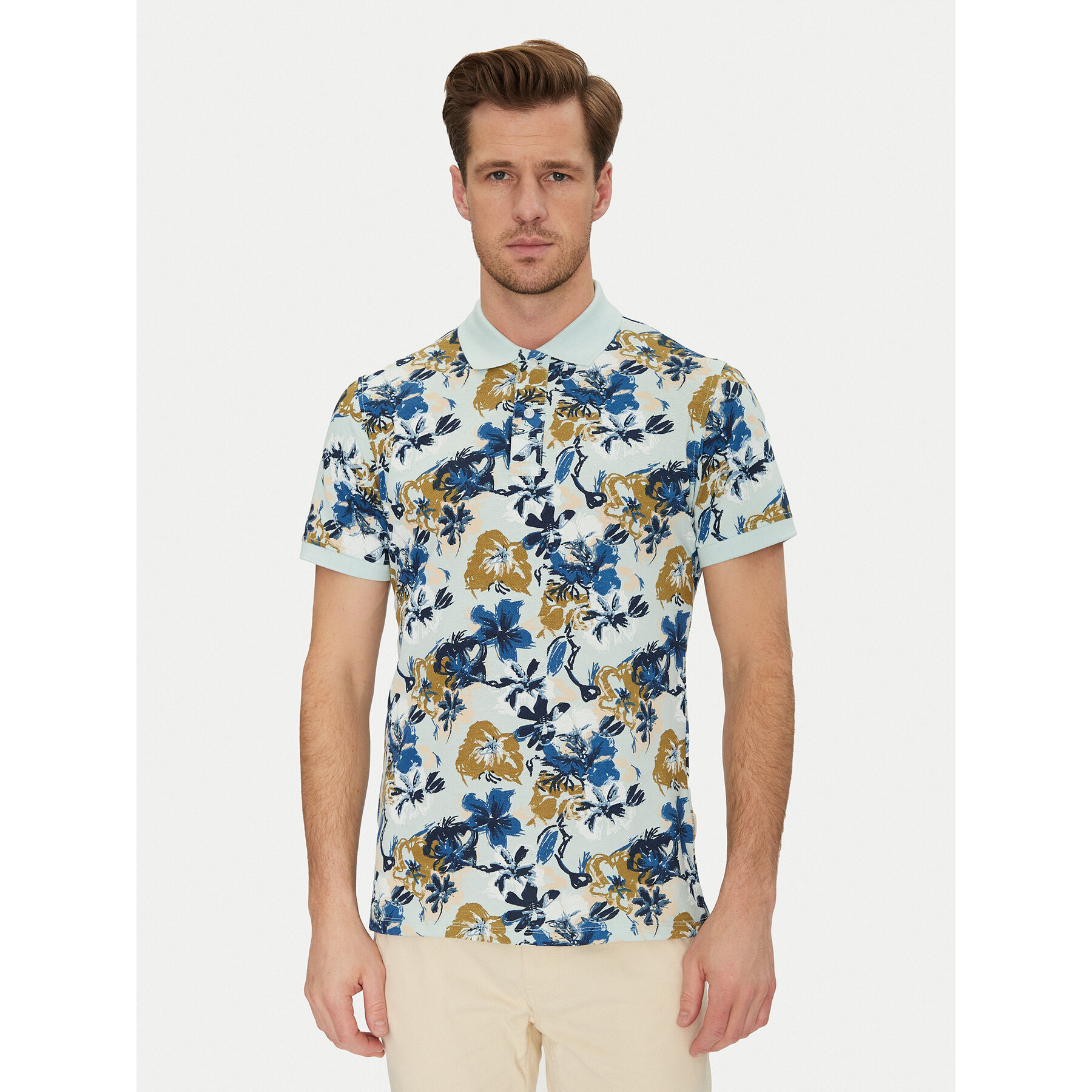 Blend Polo majica 20718253 Modra Regular Fit