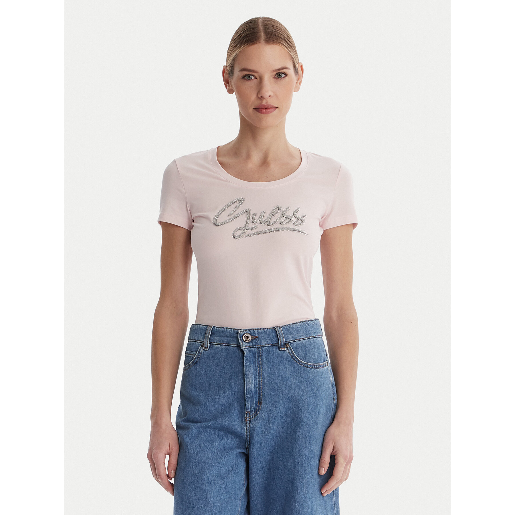 Guess T-Shirt W6RI24 J1314 Rosa Regular Fit