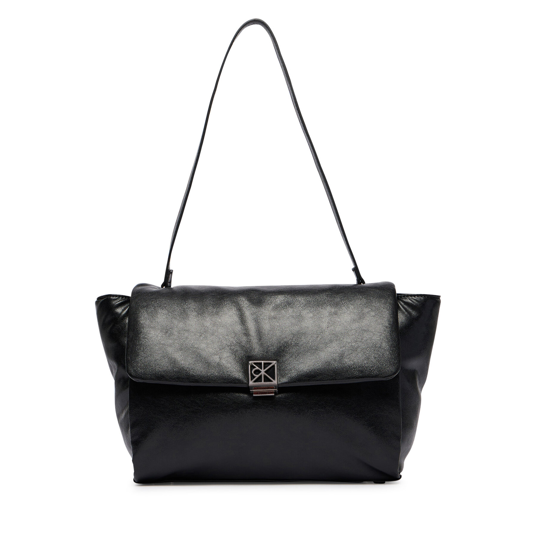 Geantă Calvin Klein Emblem Hw Padded Satchel LV04F3615G Negru