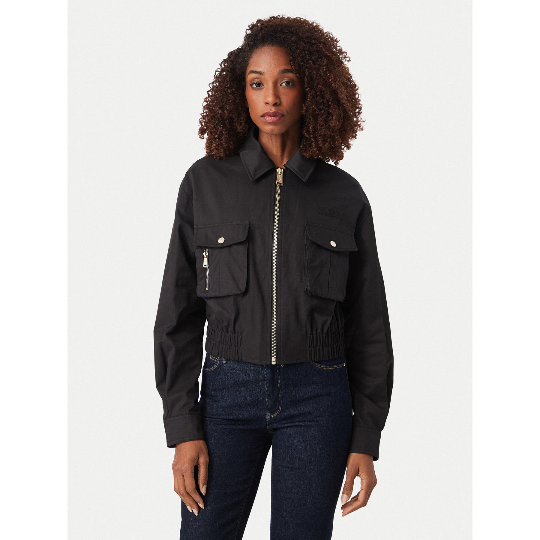 Guess Übergangsjacke W6YL20 W2910 Schwarz Regular Fit