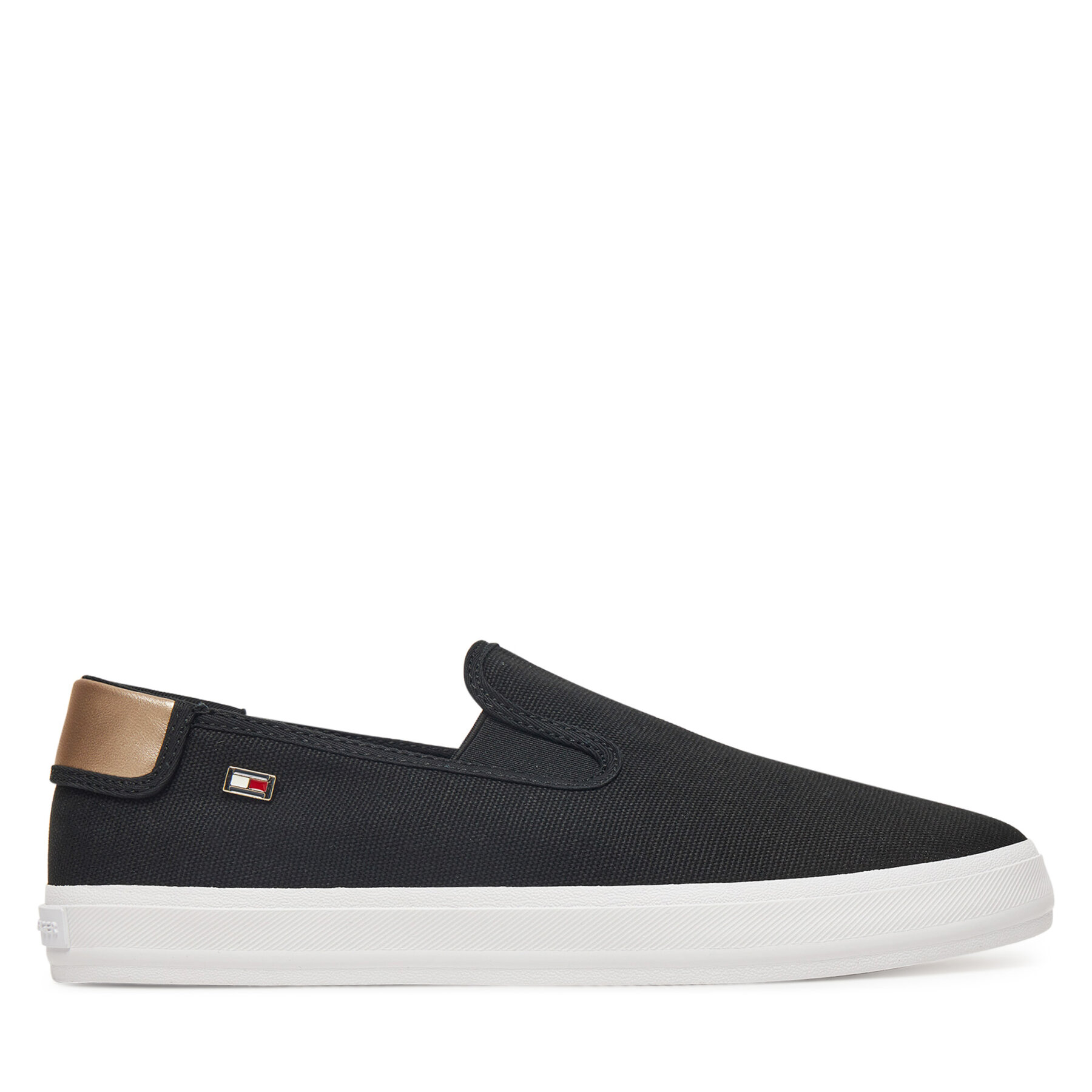 Dámske Tenisky Tommy Hilfiger, Rozmer: 37, Čierna, Vulc Canvas Slip-On Sneaker FW0FW08645