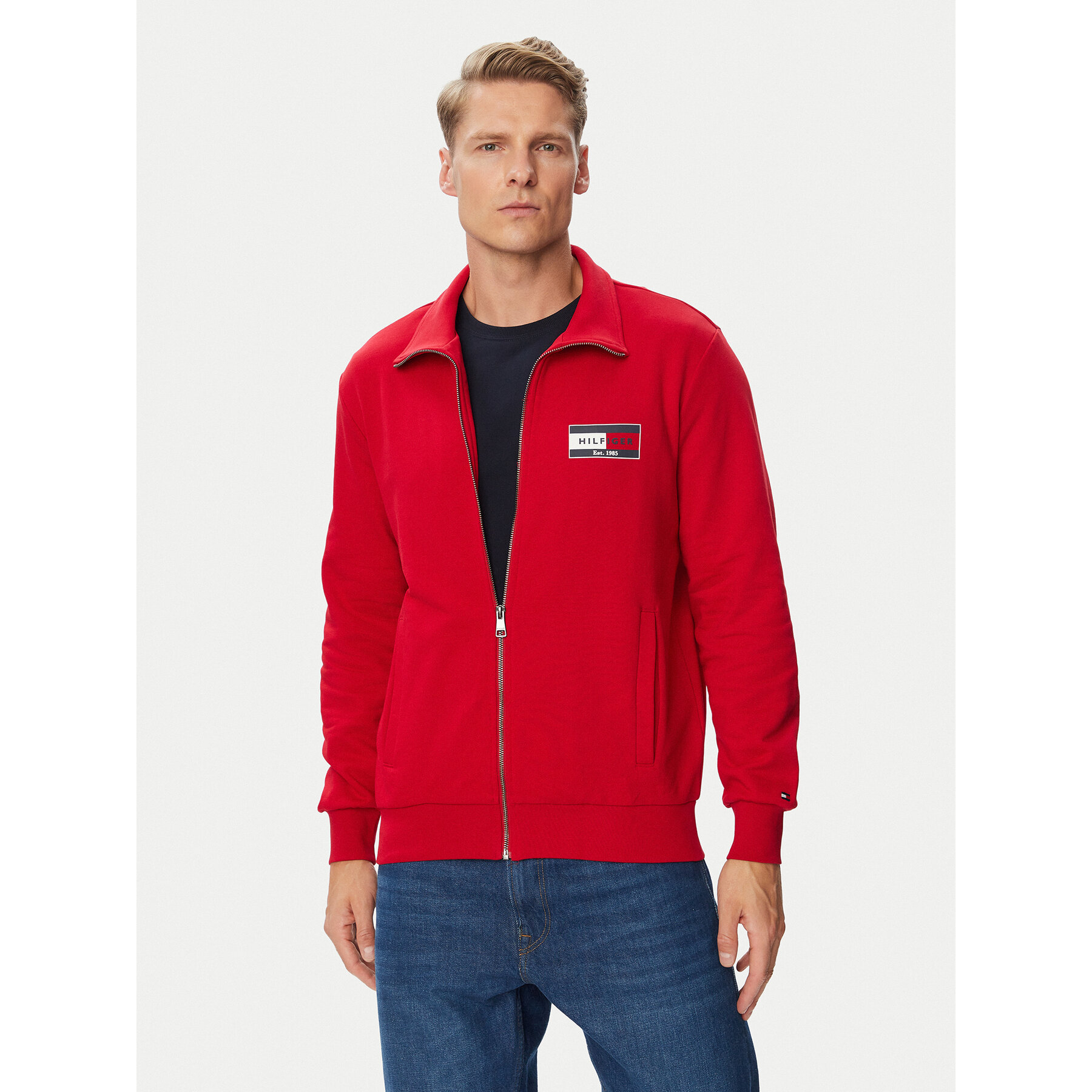 Tommy Hilfiger Sweatshirt Brand Love MW0MW44941 Rot Regular Fit