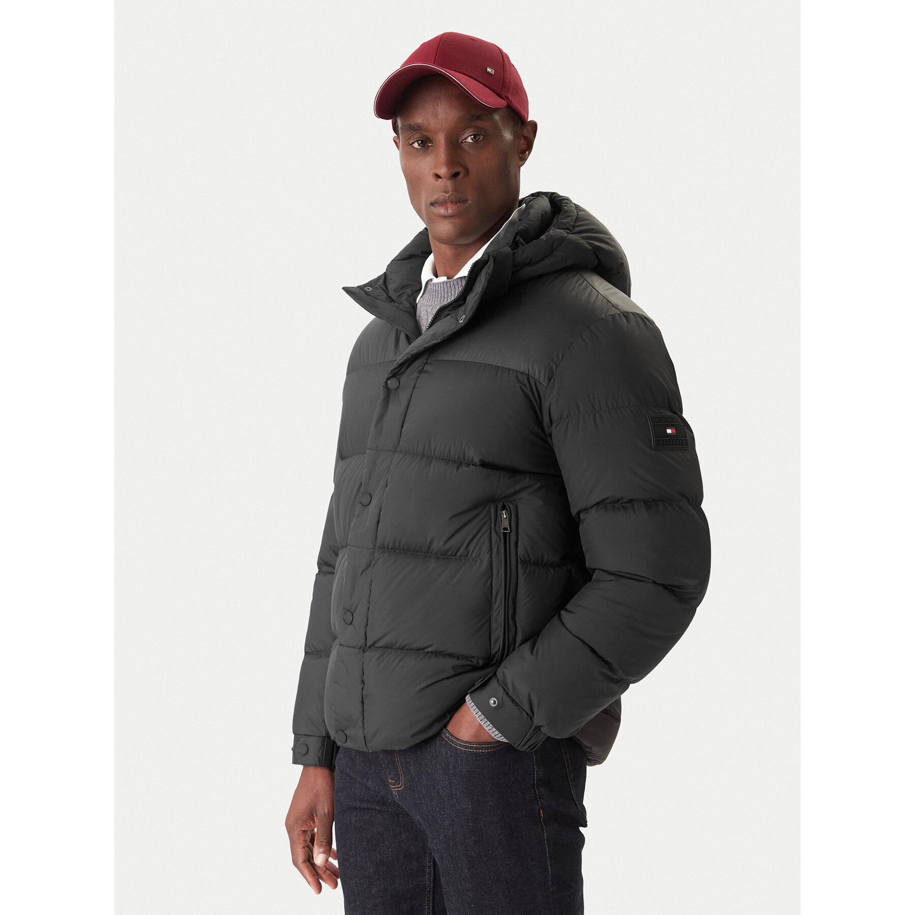 Tommy Hilfiger Daunenjacke MW0MW36569 Schwarz Regular Fit