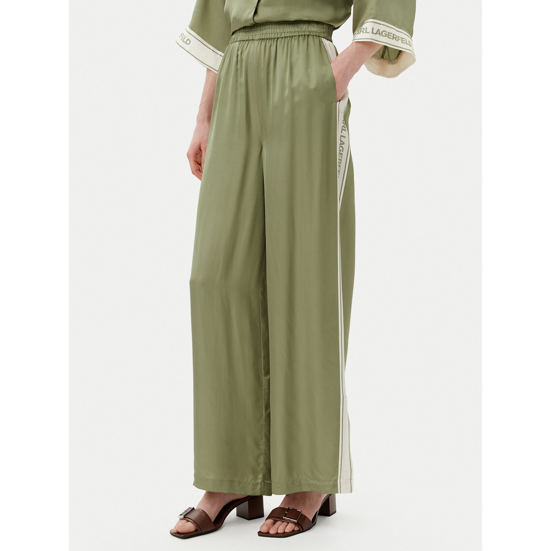 KARL LAGERFELD Stoffhose A2W10118 Grün Relaxed Fit