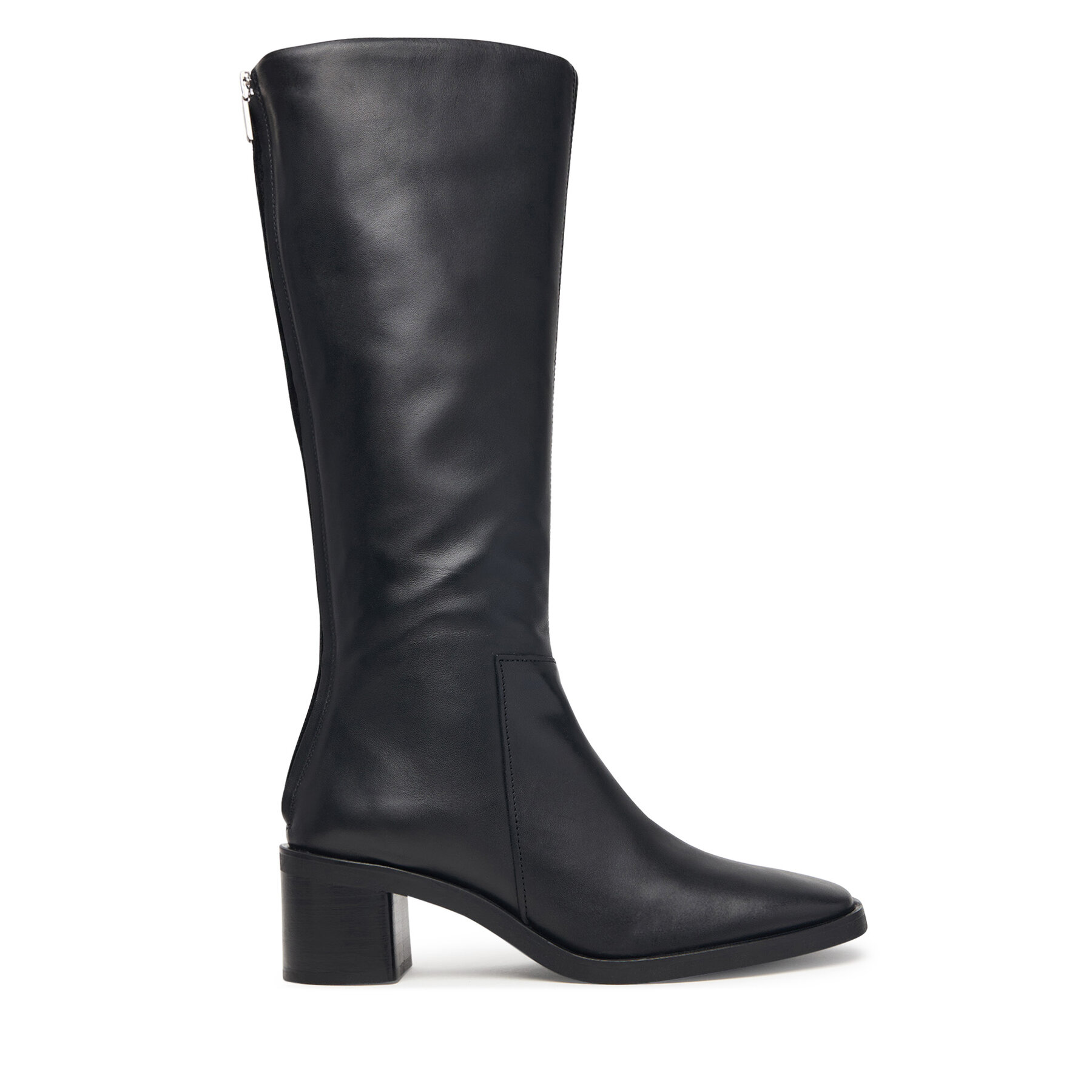 Ботуши Calvin Klein Block Heel High Boot Zip Lth HW0HW03172 Черен