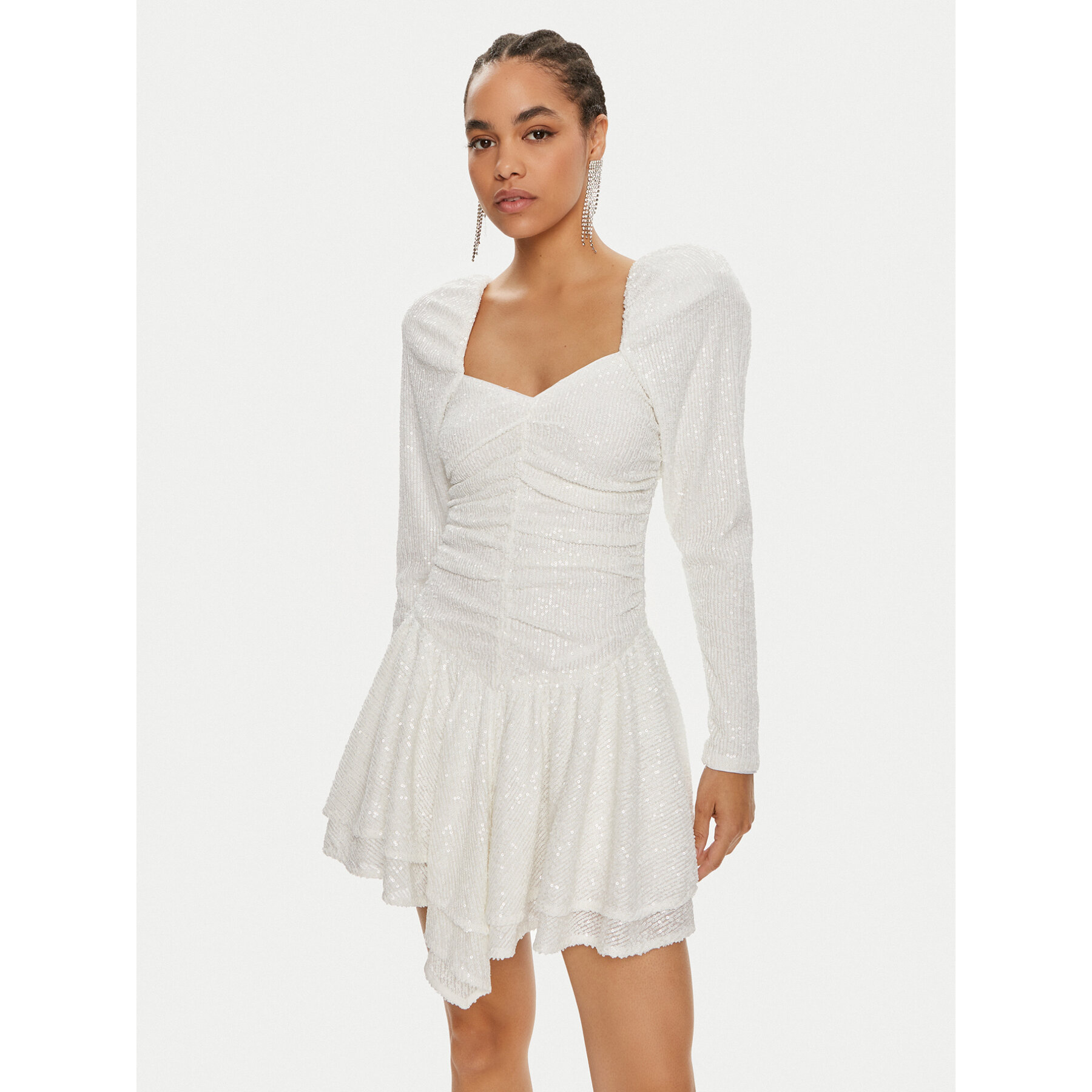 ROTATE Coctailkleid 112162857 Creme Regular Fit