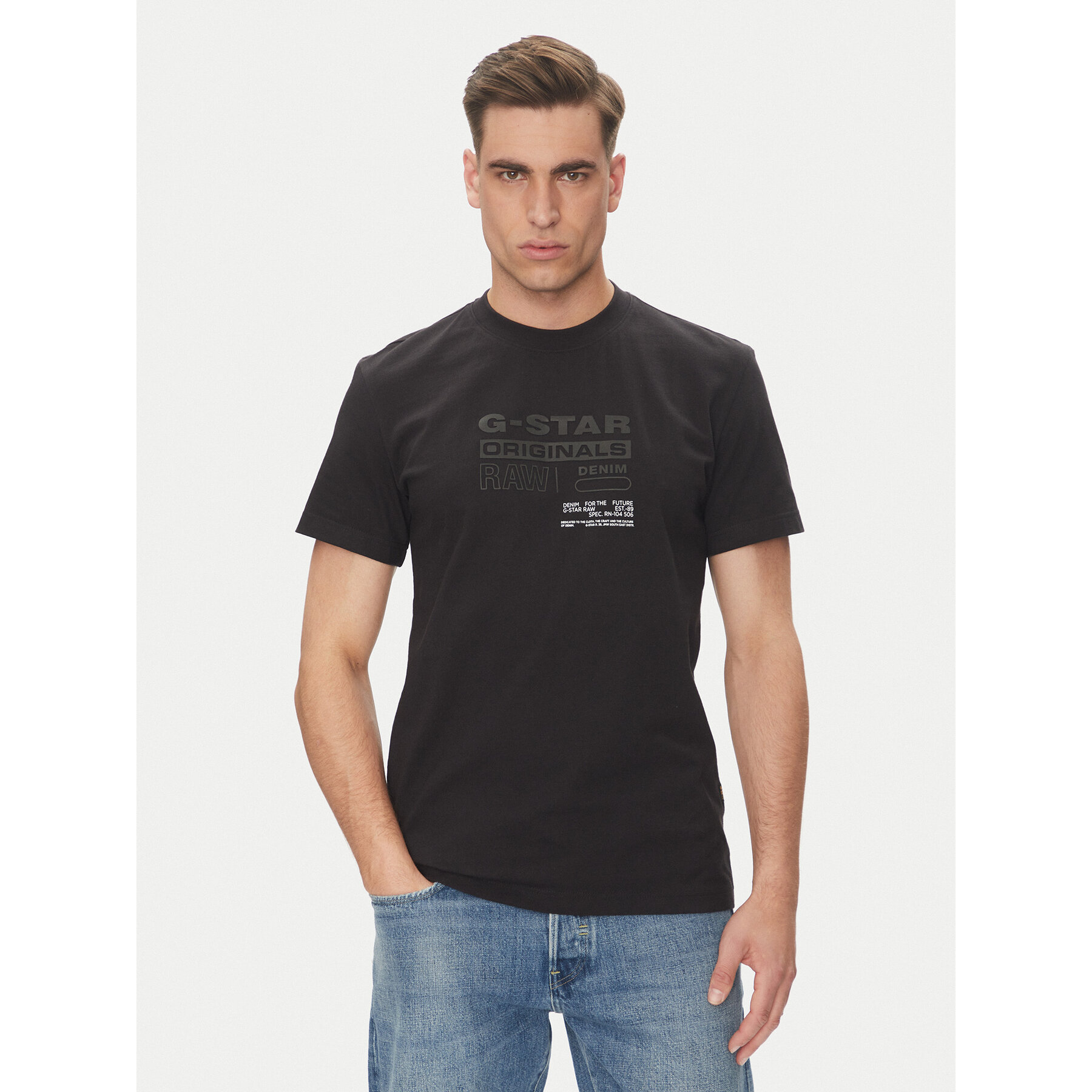 G-Star Raw G-Star Raw T-Shirt Originals D26044-C336 Μαύρο Regular Fit