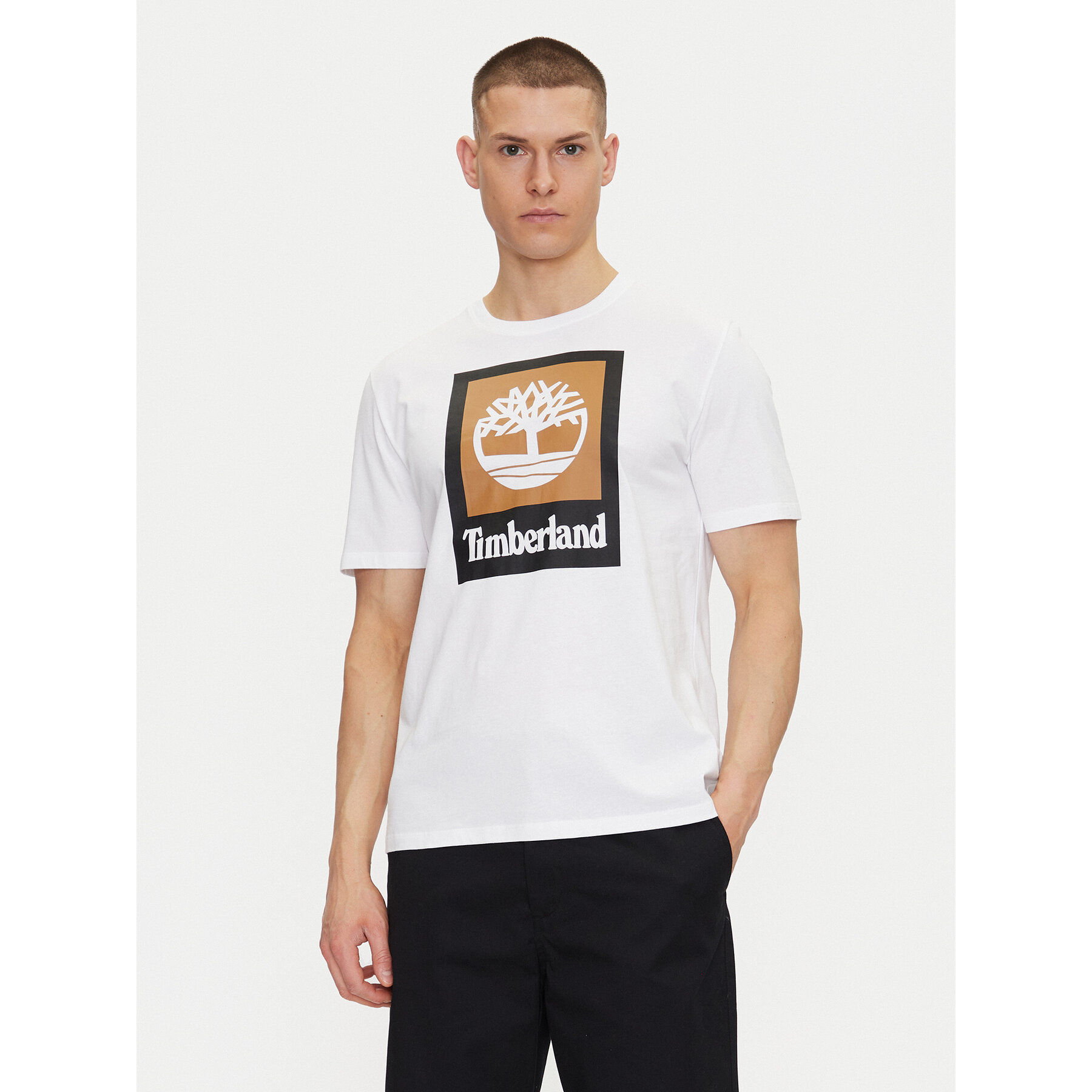 Timberland Marškinėliai TB0A5QS2 Balta Regular Fit