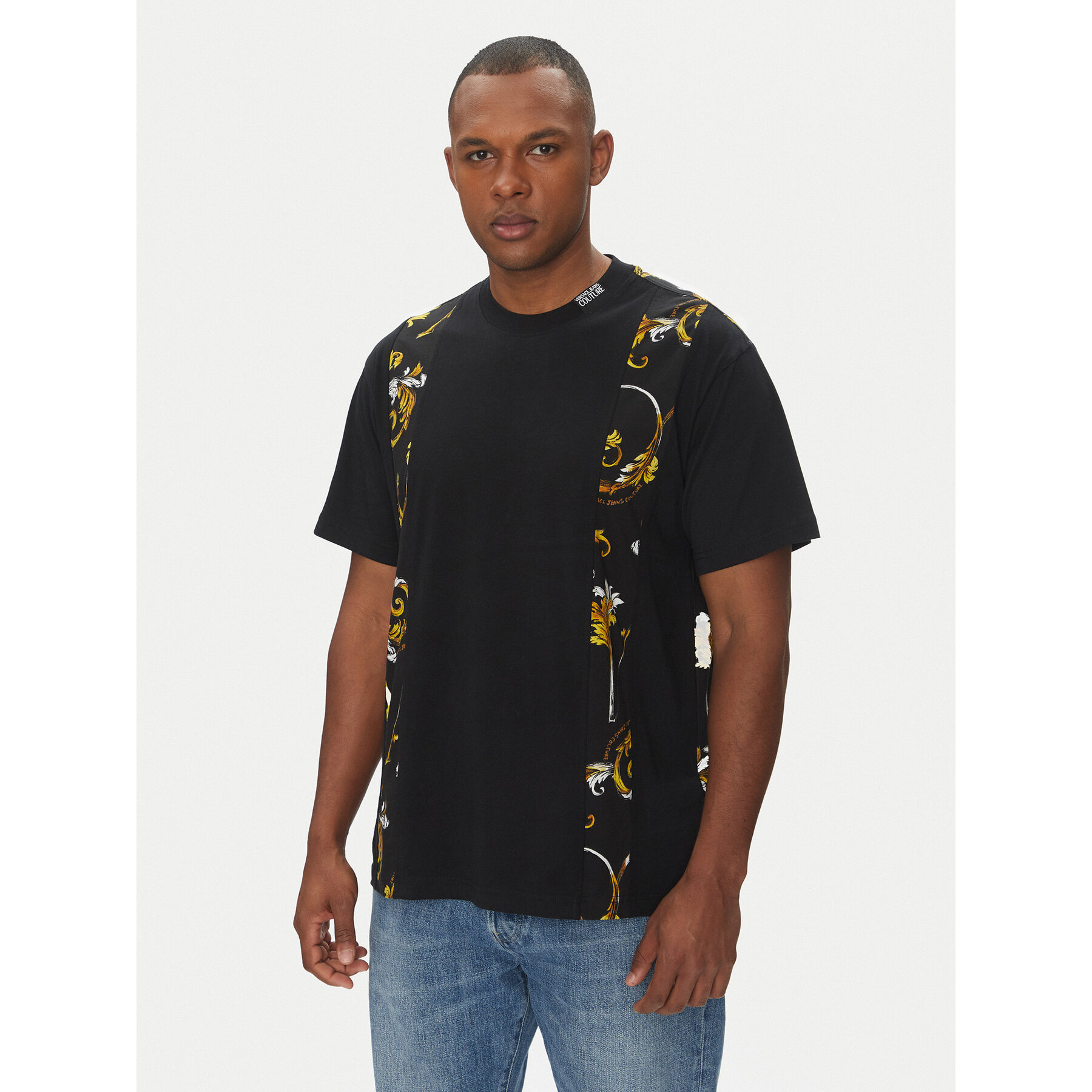 Versace Jeans Couture Póló 78GAH615 Fekete Regular Fit