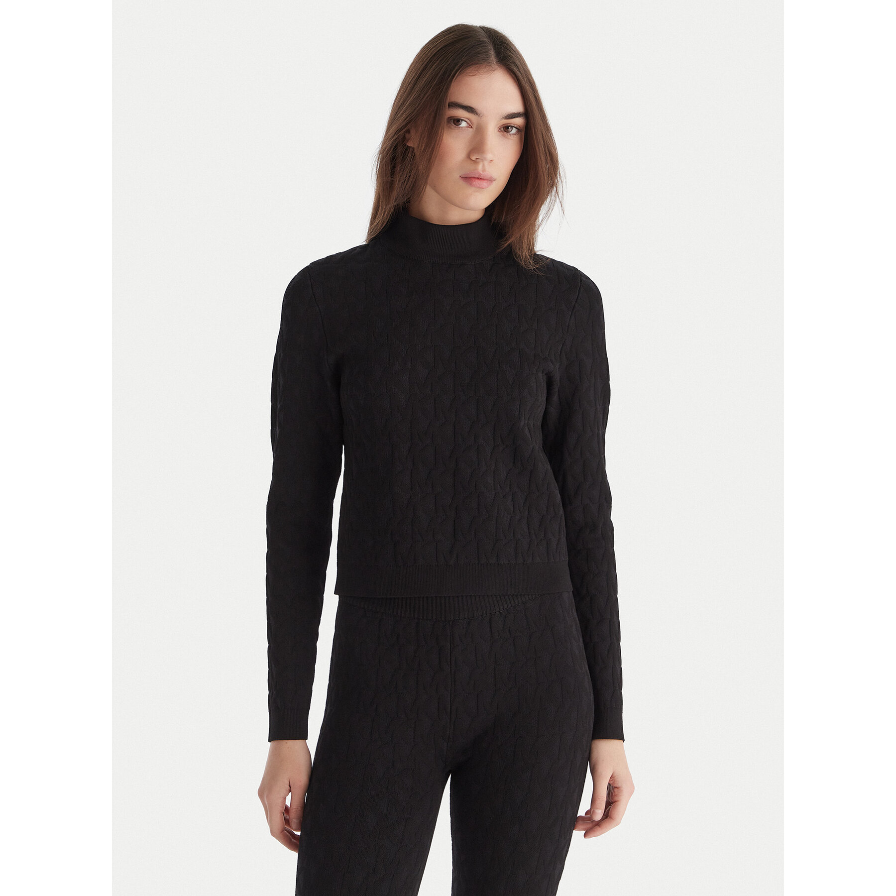 MICHAEL Michael Kors Rollkragenpullover MF5619YJWV Schwarz Slim Fit