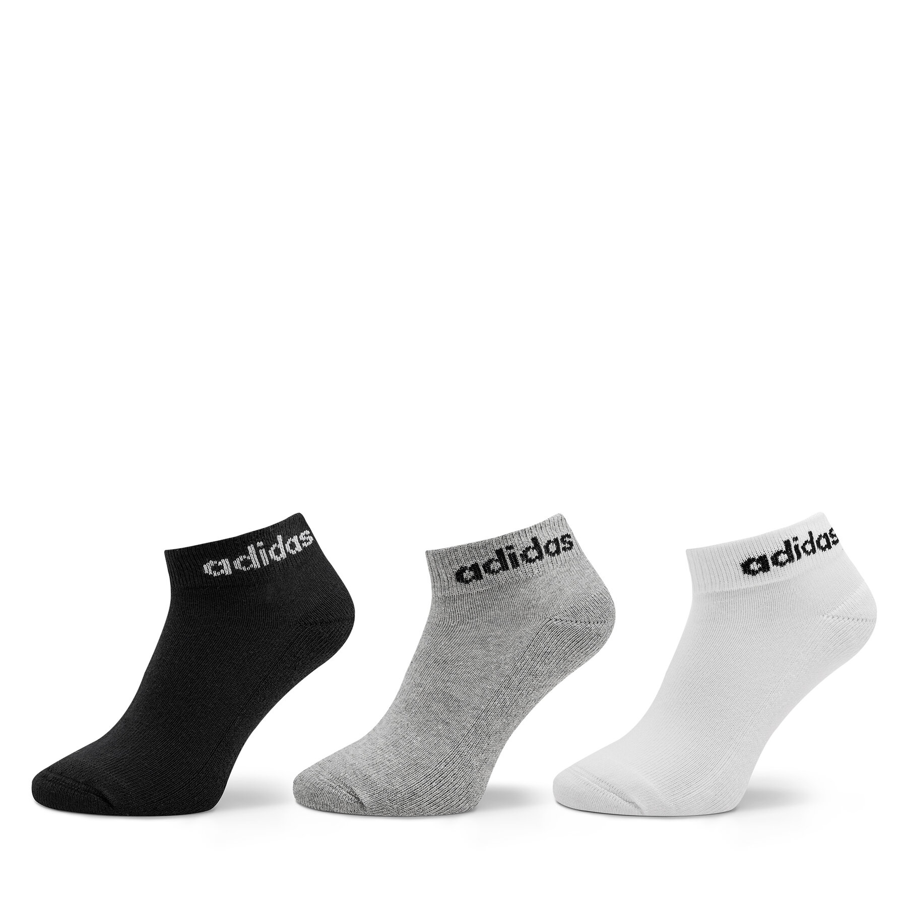 Calcetines cortos unisex adidas Linear Ankle Socks Cushioned Socks 3 Pairs IC1304 Gris